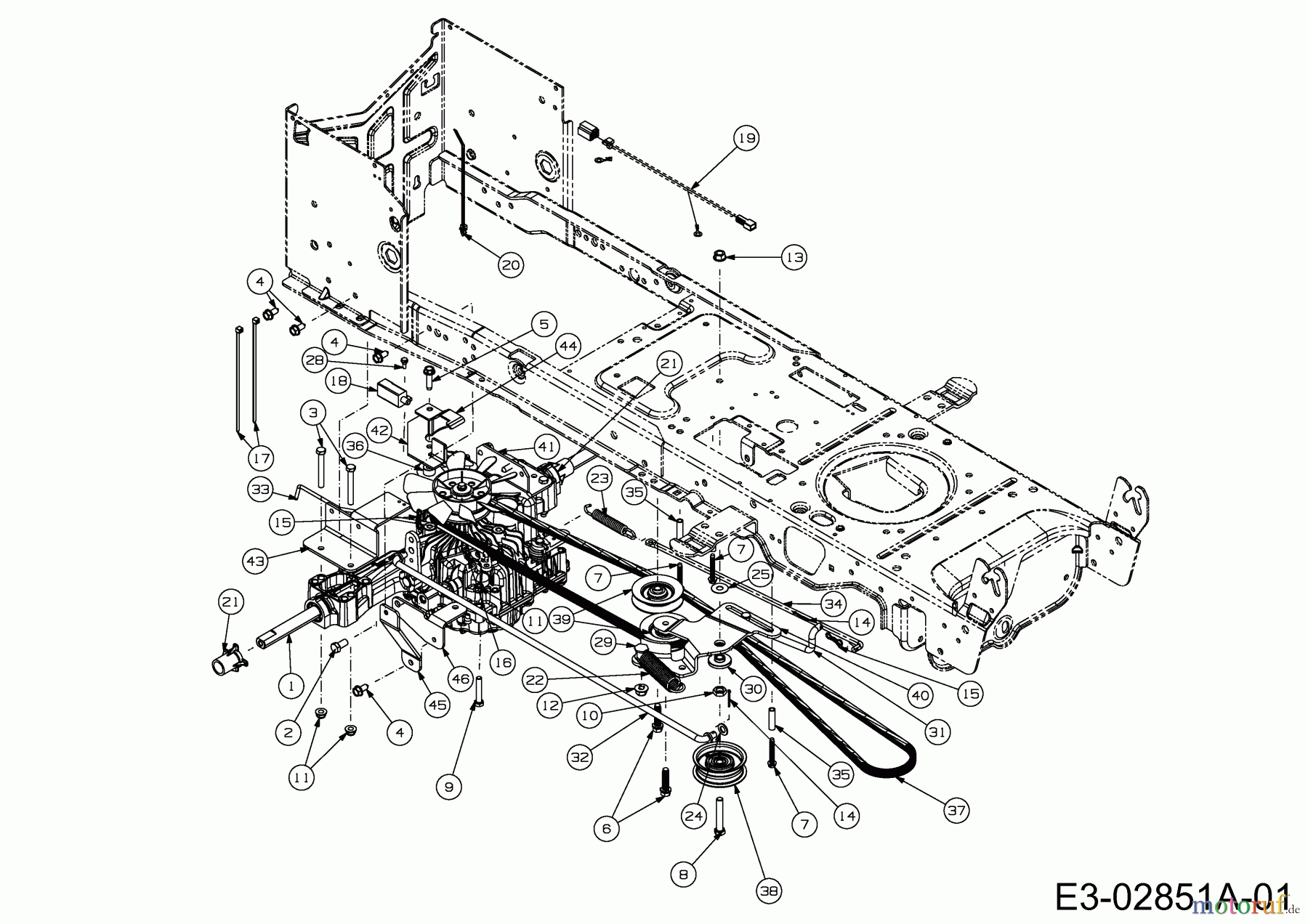  Wolf-Garten Lawn tractors Expert 107.180 H 13AG93WG650  (2014) Drive system