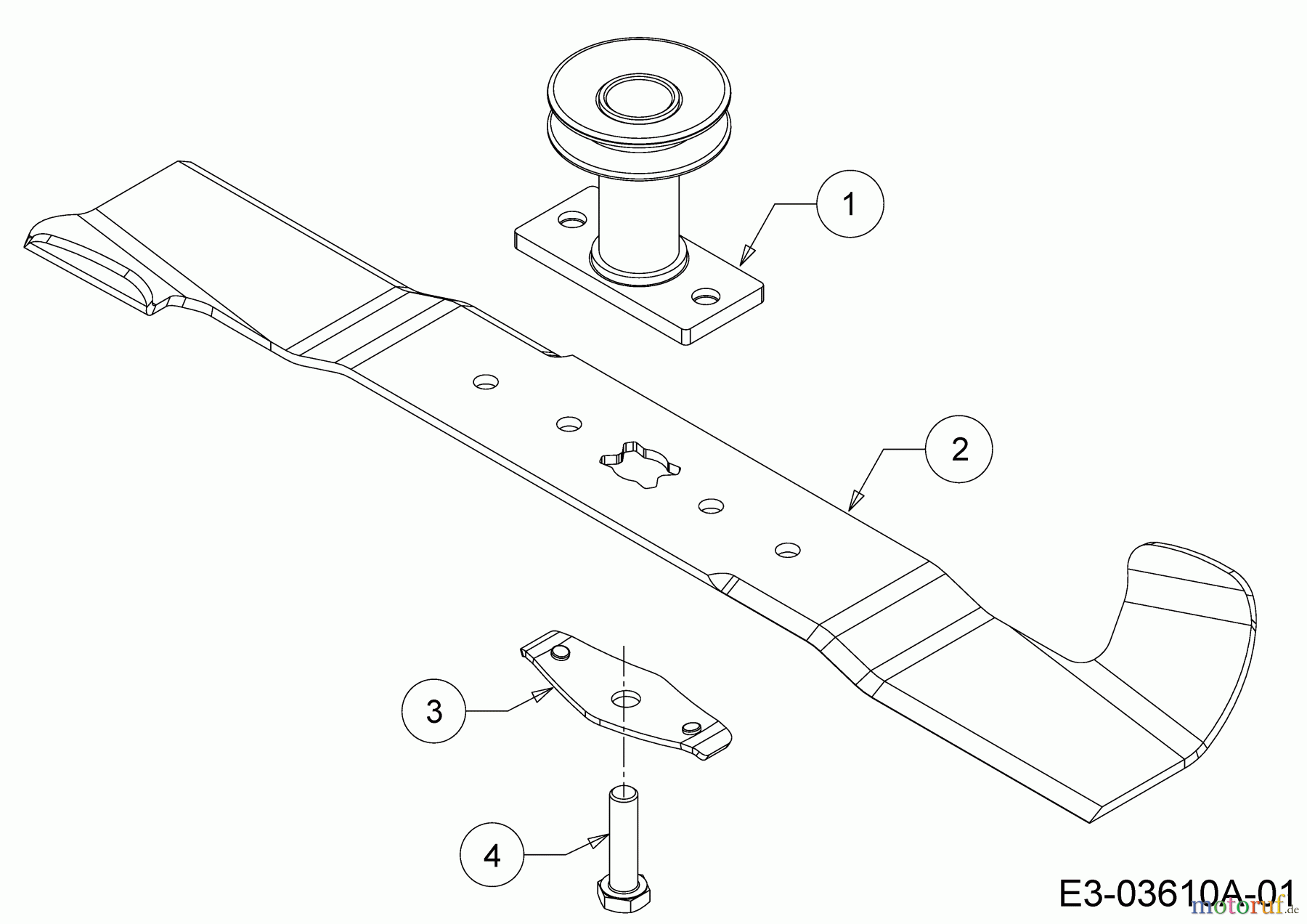  Wolf-Garten Petrol mower self propelled Expert 460 A 12A-TUKC650  (2016) Blade, Blade adapter