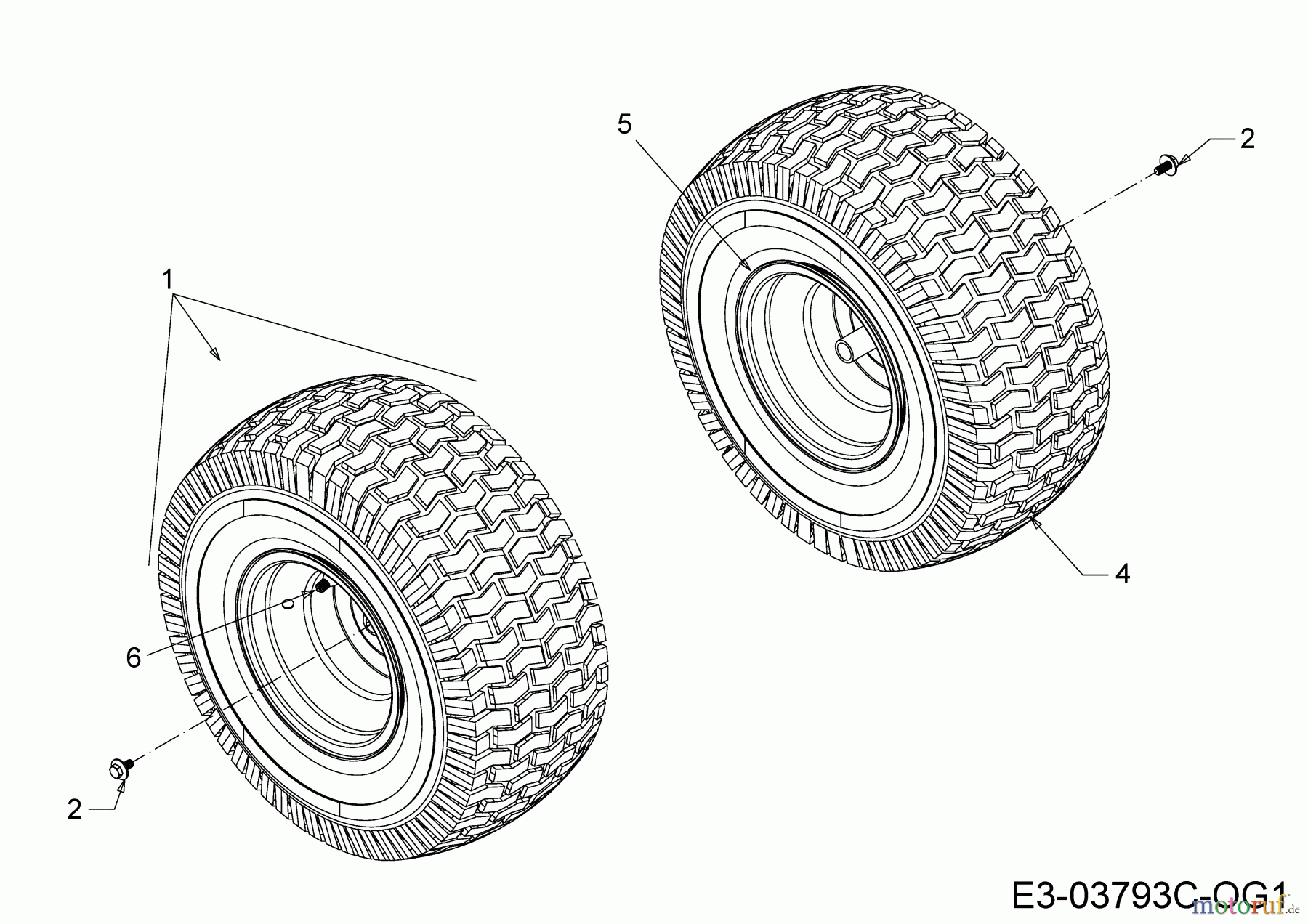  Wolf-Garten Lawn tractors E 13/96 T 13AB765F650  (2020) Rear wheels