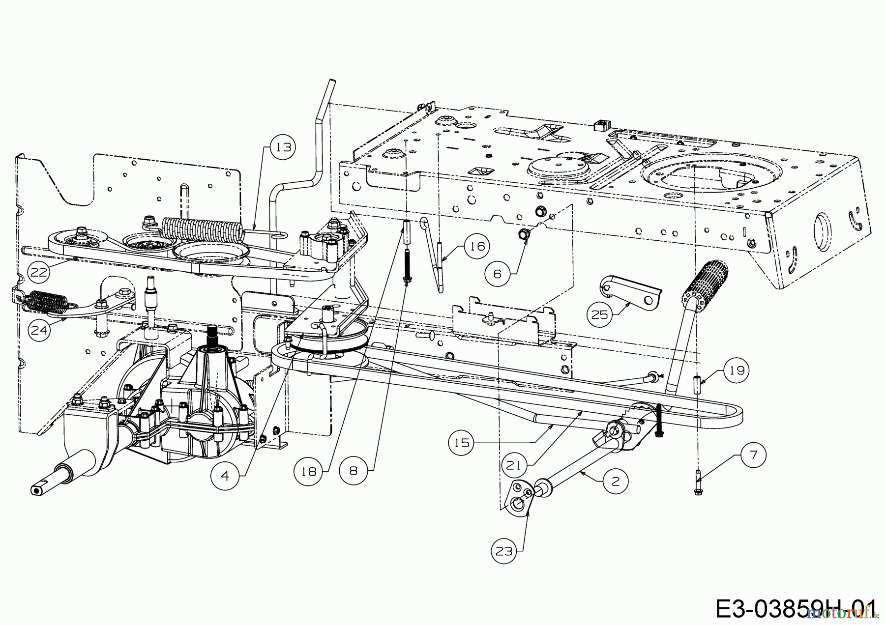  Wolf-Garten Lawn tractors E 13/92 T 13AB765E650  (2020) Drive system, Pedal