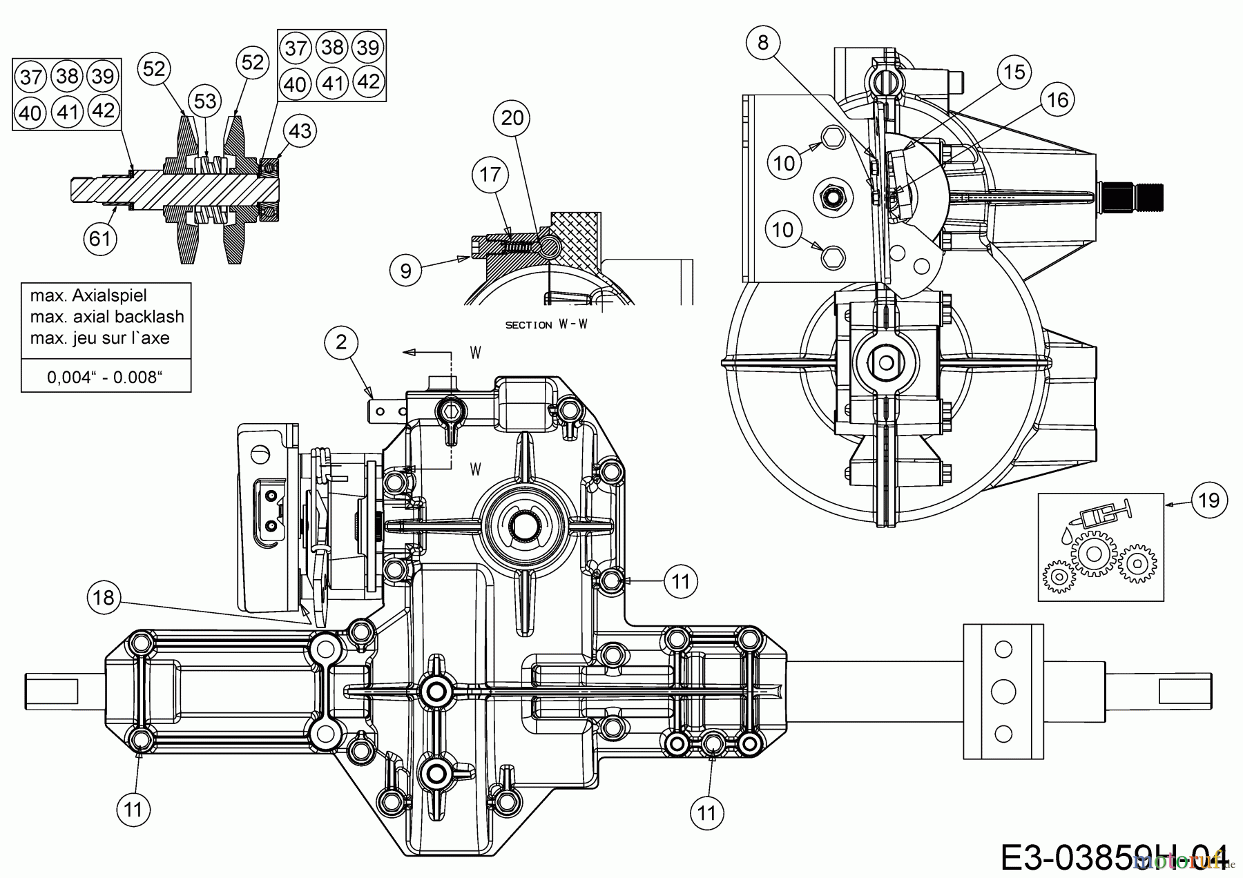  Wolf-Garten Lawn tractors E 13/92 T 13AB765E650  (2019) Gearbox 2