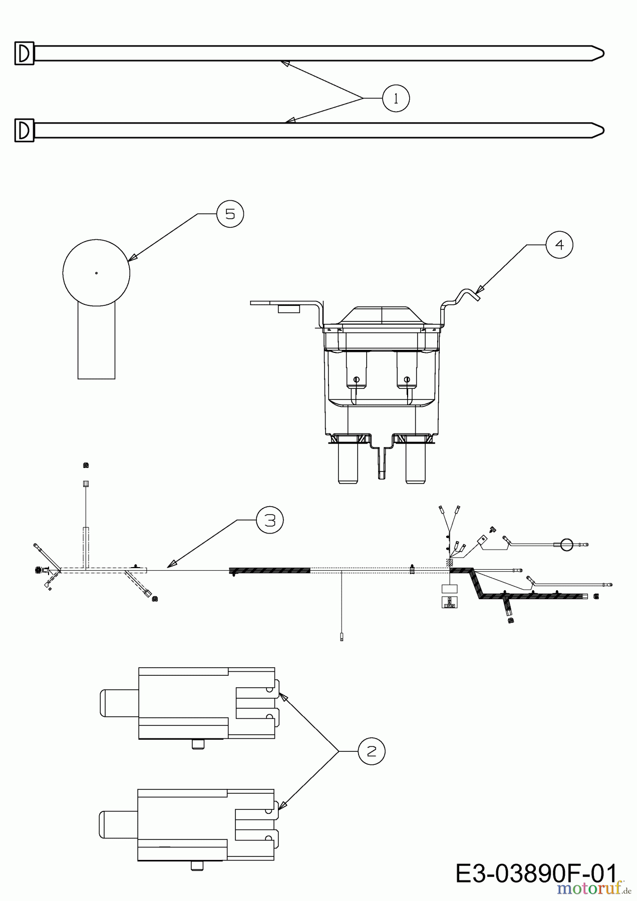  Wolf-Garten Lawn tractors E 13/92 T 13I2765E650  (2017) Electric parts