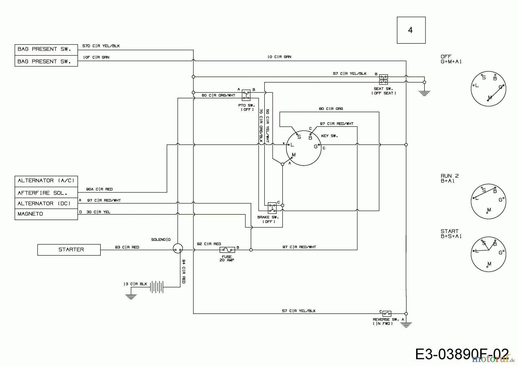  Wolf-Garten Lawn tractors E 13/92 T 13I2765E650  (2017) Wiring diagram