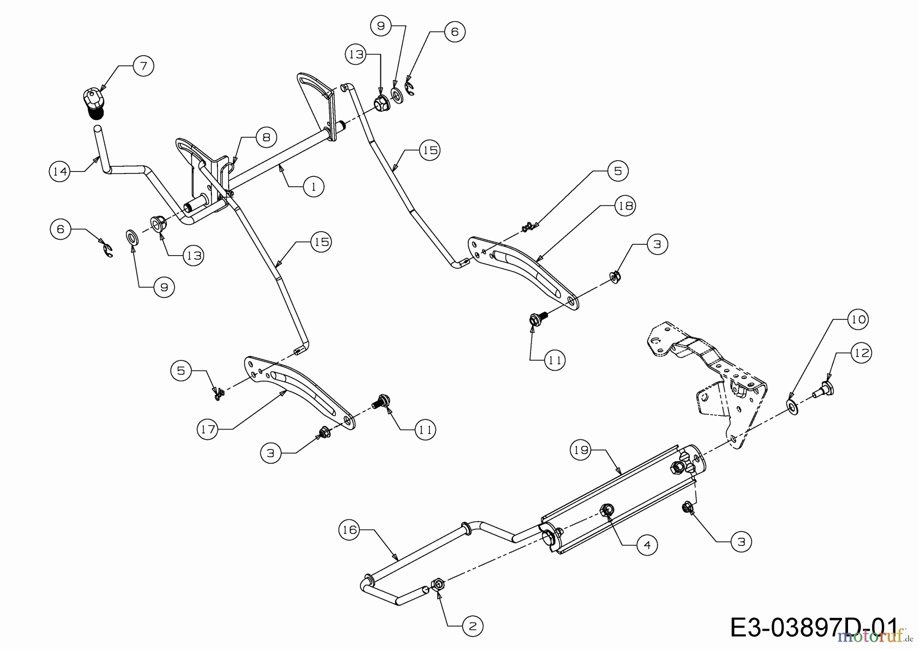 Wolf-Garten Lawn tractors E 13/92 T 13I2765E650 (2019) Deck lift