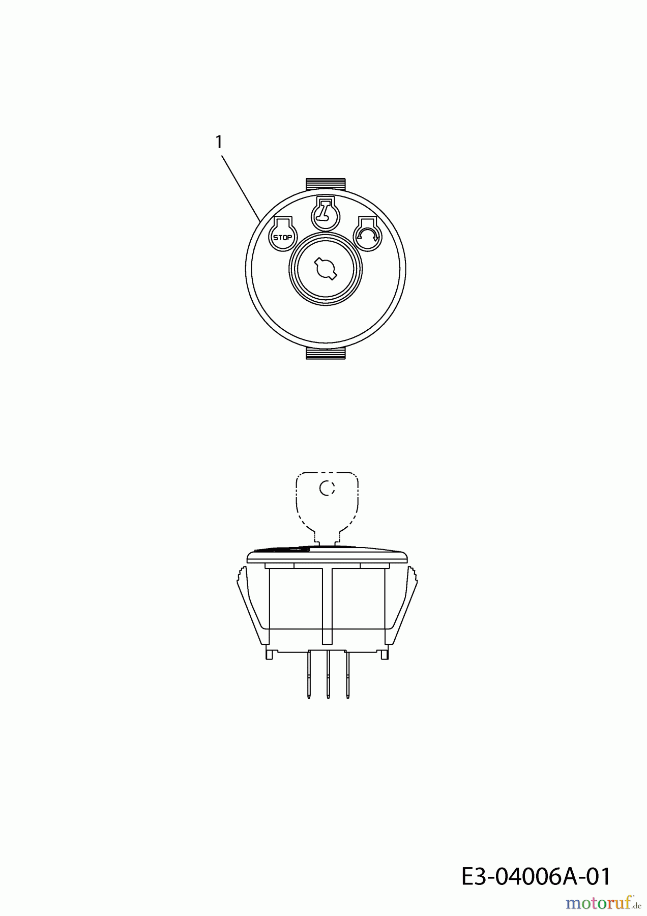  Wolf-Garten Lawn tractors E 13/92 H 13AB715E650  (2019) Ignition switch