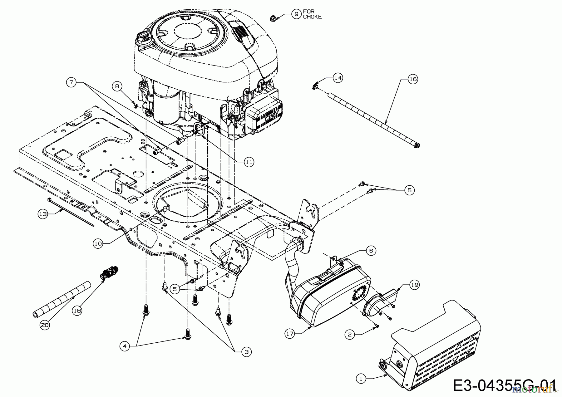  Wolf-Garten Lawn tractors Expert 92.165 A 13HN90WE650  (2015) Engine accessories