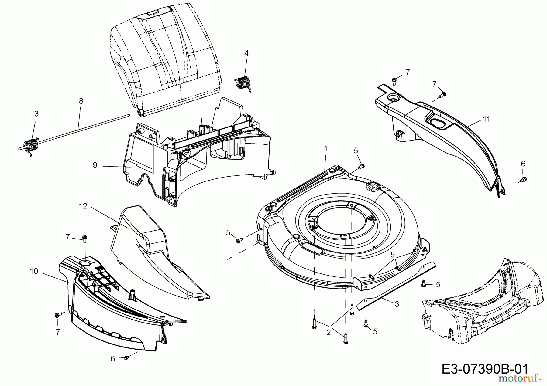  Wolf-Garten Petrol mower self propelled Expert 53 BA V ES 12BGQ56L650  (2014) Deck housing