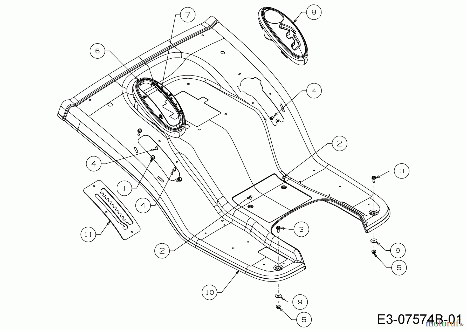 Wolf-Garten Lawn tractors Expert 92.155 A 13HD90WE650 (2014) Fender