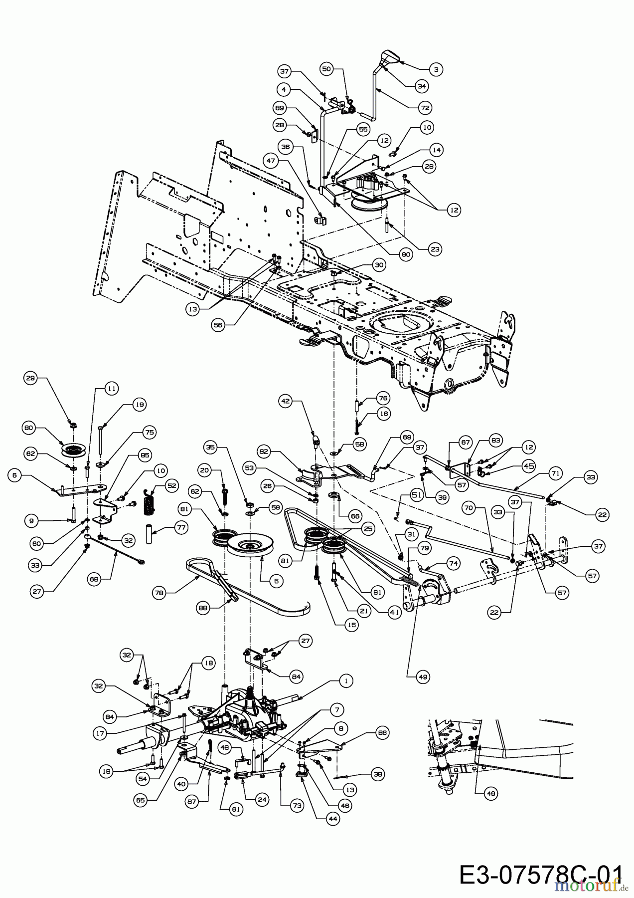  Wolf-Garten Lawn tractors Expert 105.165 A 13HN90WN650  (2015) Drive system