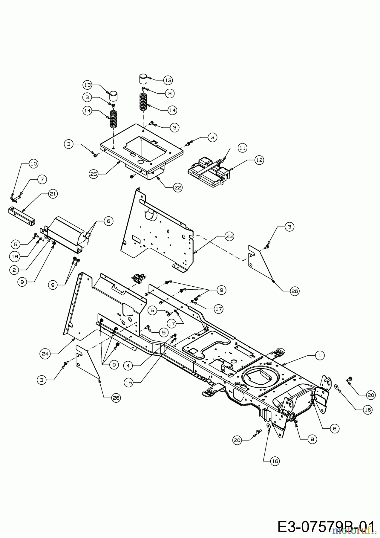 Wolf-Garten Lawn tractors Expert 92.155 A 13HD90WE650 (2014) Frame