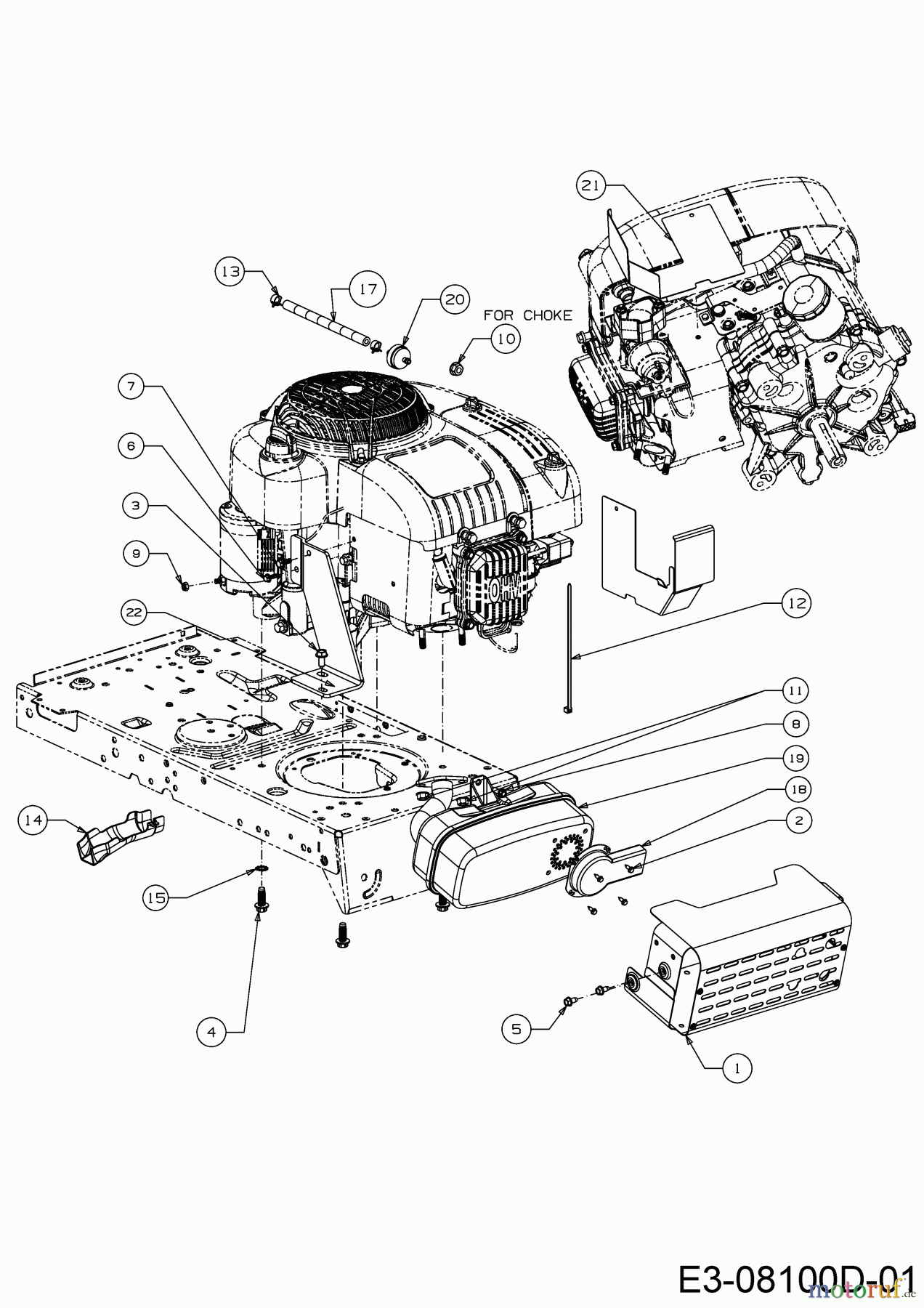  Wolf-Garten Lawn tractors E 13/92 T 13I2765E650  (2017) Engine accessories