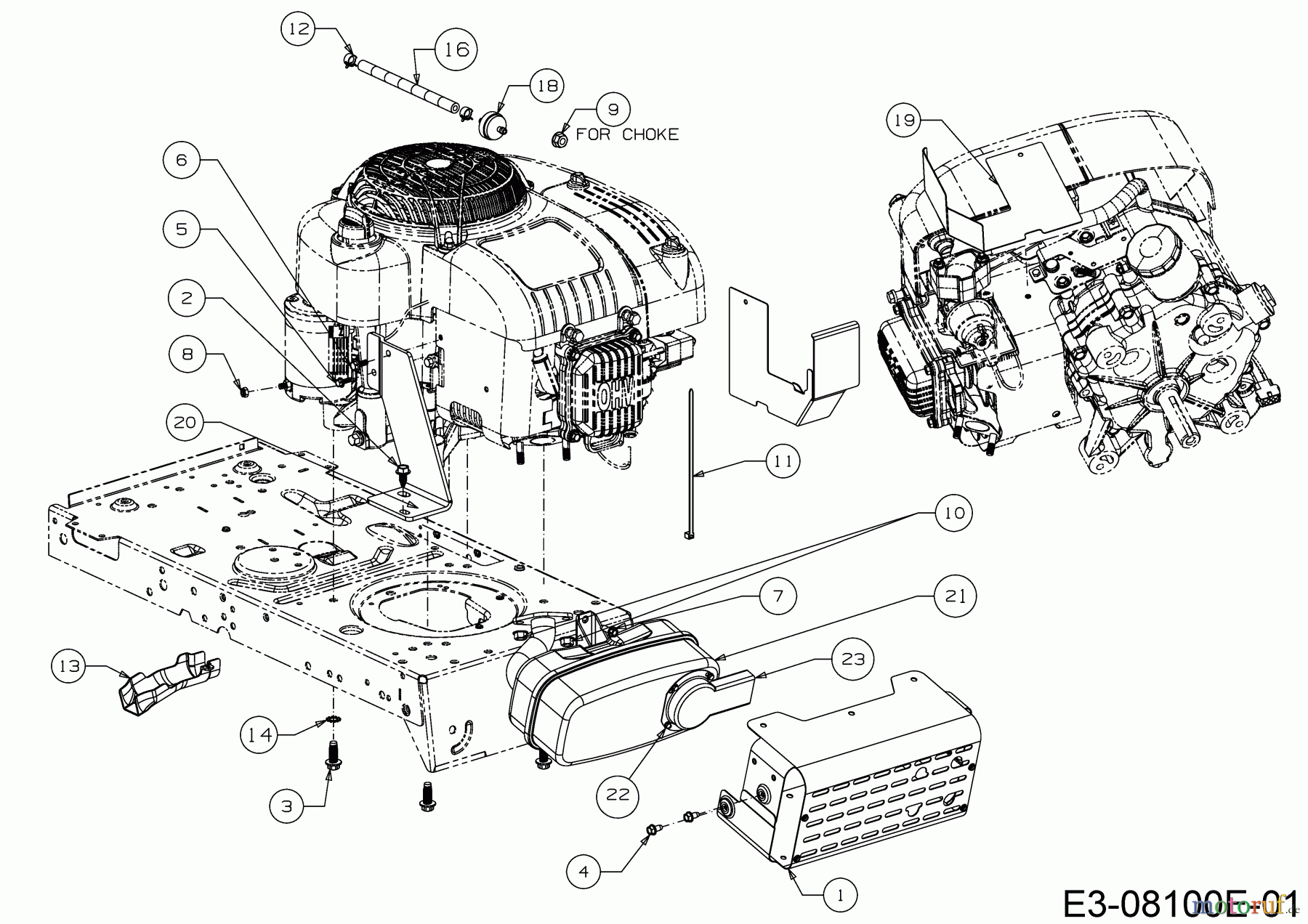  Wolf-Garten Lawn tractors E 13/96 T 13H2765F650  (2020) Engine accessories