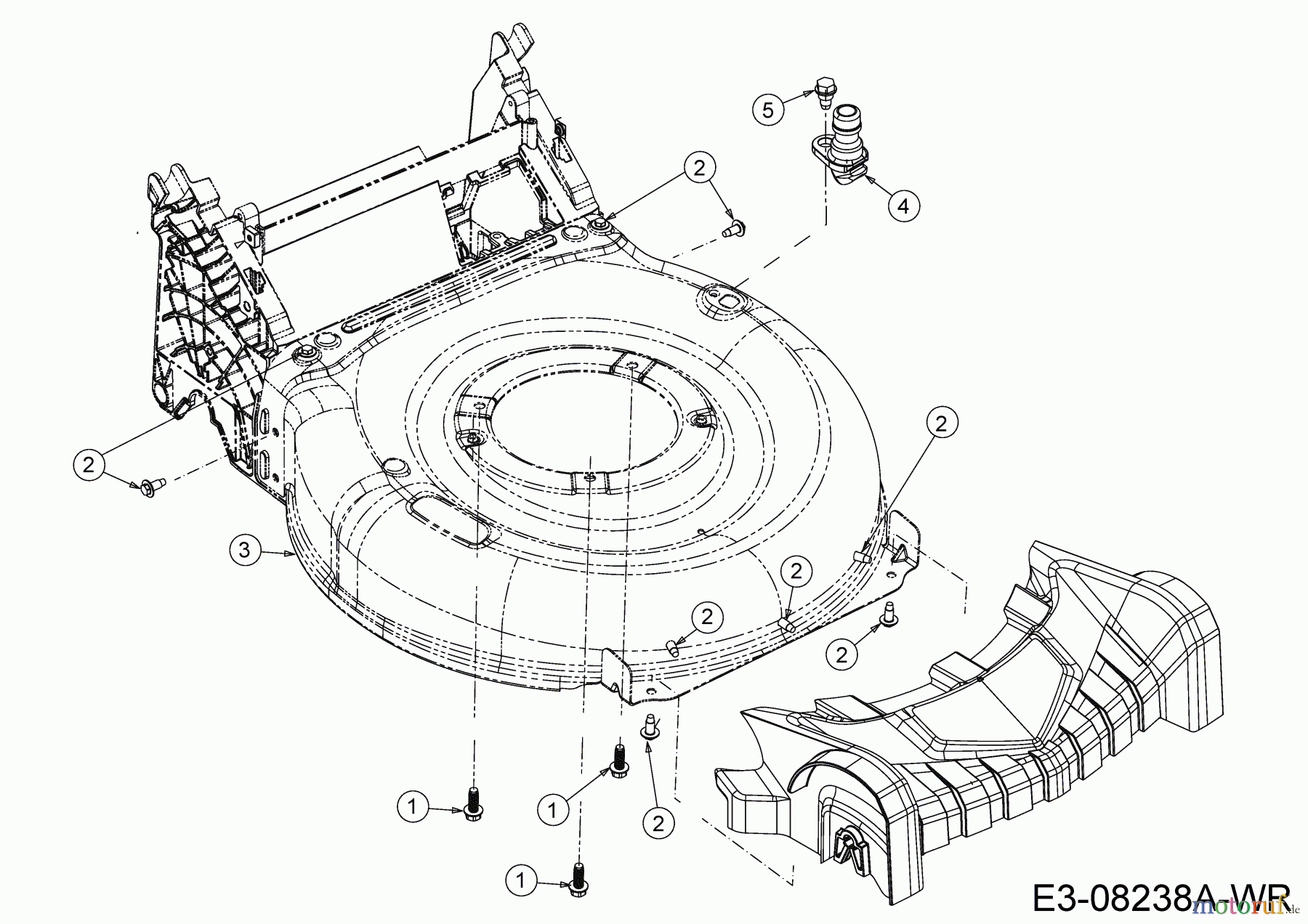  Wolf-Garten Petrol mower self propelled Expert 530 A 12C-PUKC650 (2019) Deck housing, Washer nozzle