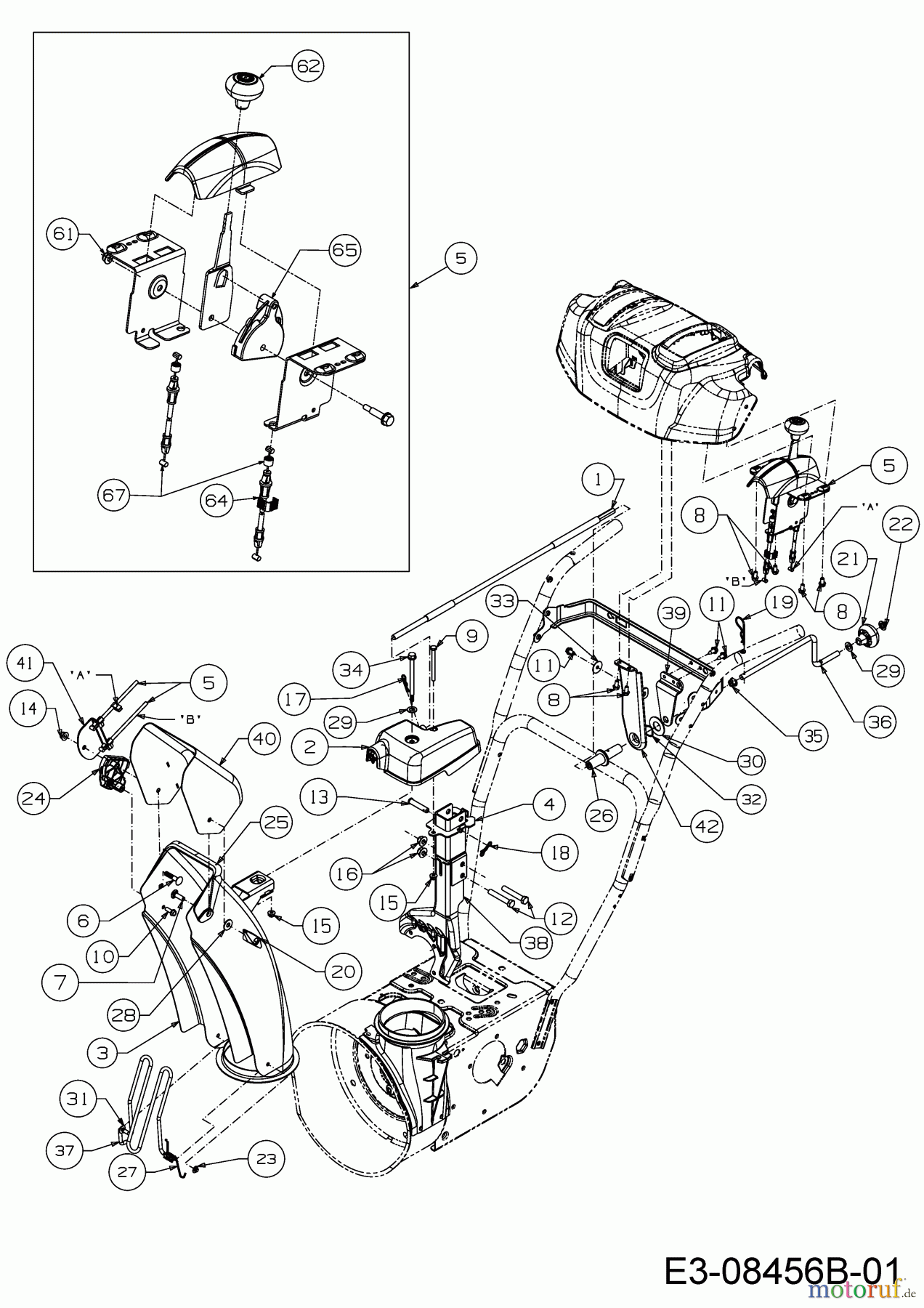 Wolf-Garten Snow throwers Expert 7190 HD 31AY55SY650 (2015) Discharge chute, Joystick