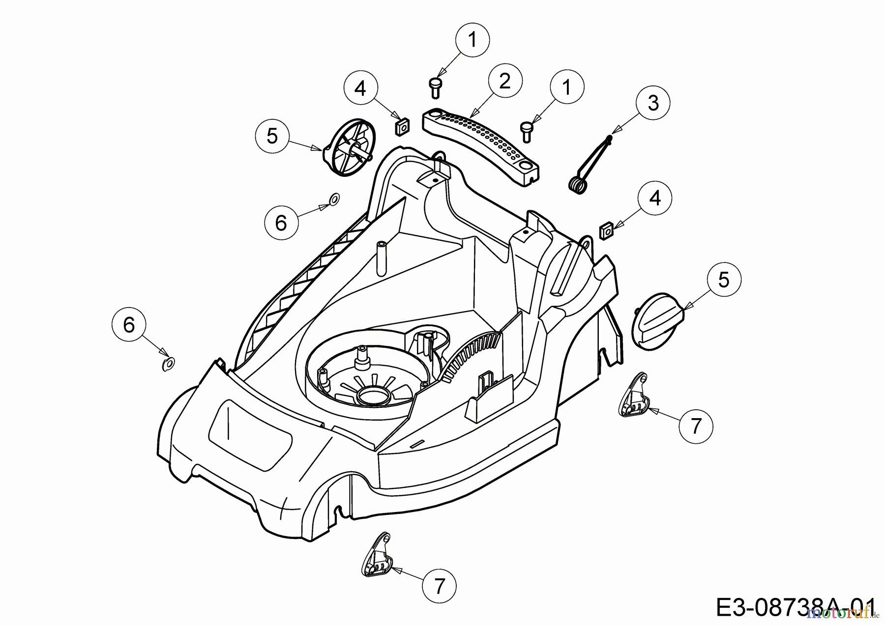 Wolf-Garten Electric mower Blue Power 34 E 18AWF1X1650 (2019) Carrying handle