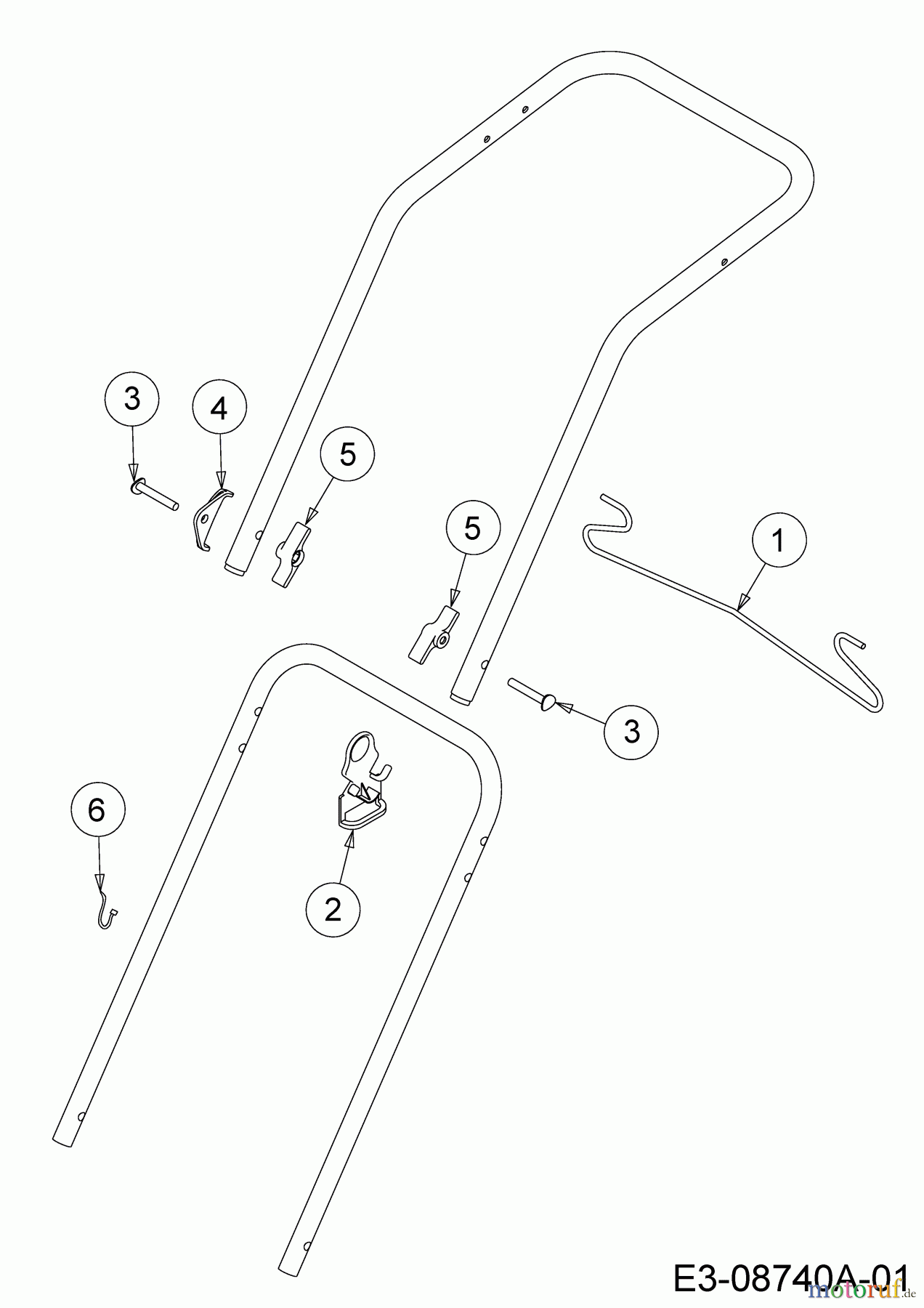 Wolf-Garten Electric mower Expert 34 E 18CWF1S-C50 (2014) Mounting parts handle