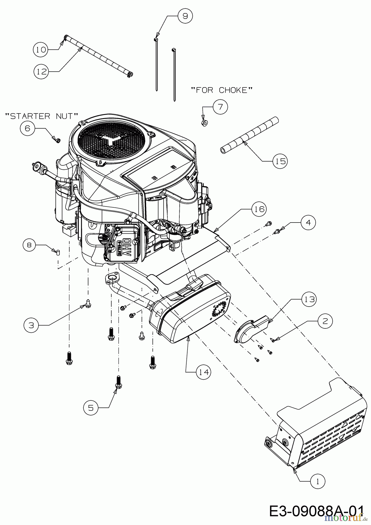  Wolf-Garten Lawn tractors Expert 105.220 H 13HF91WN650  (2015) Engine accessories