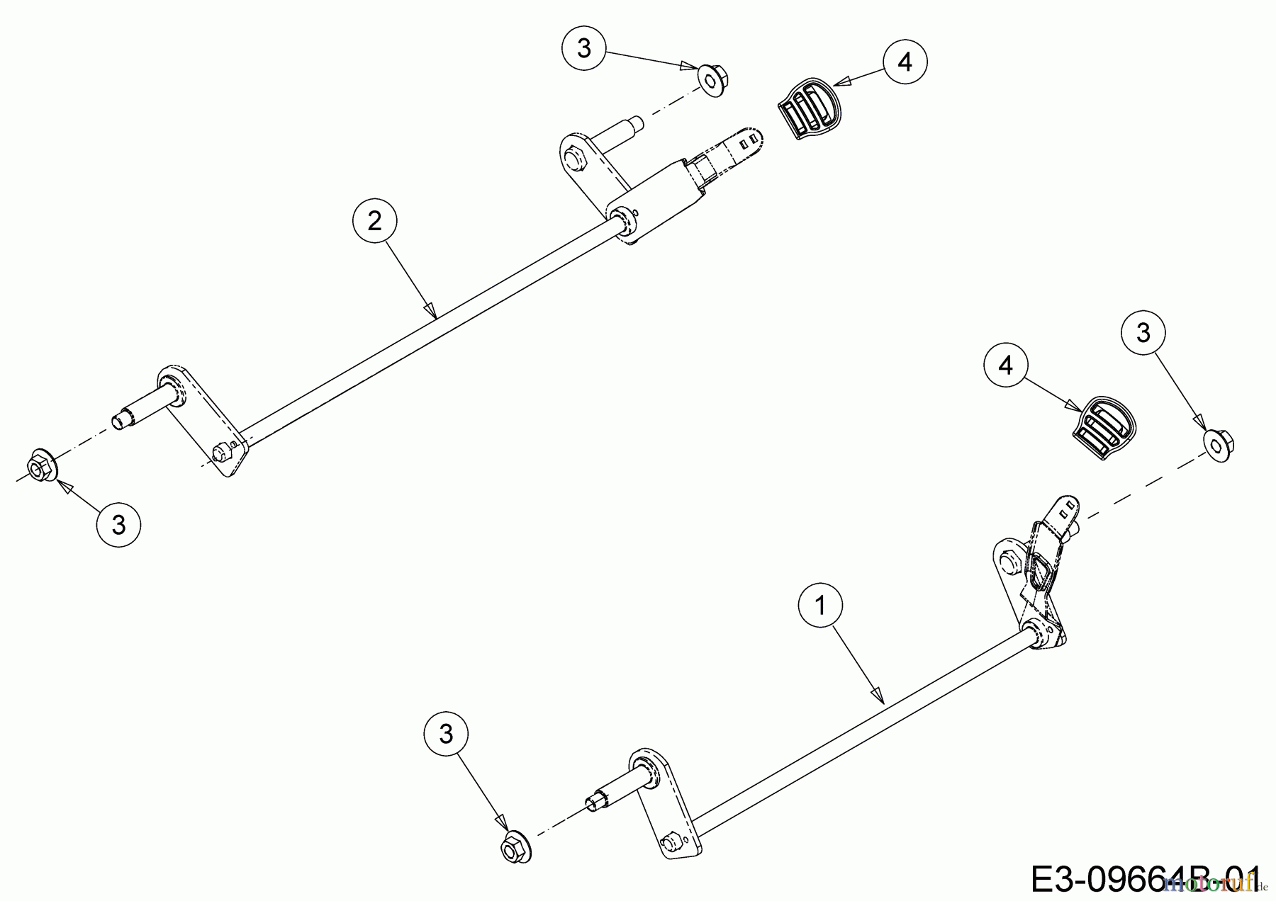  Wolf-Garten Petrol mower A 4200 11B-LOSC650 (2019) Axles, Height adjustment