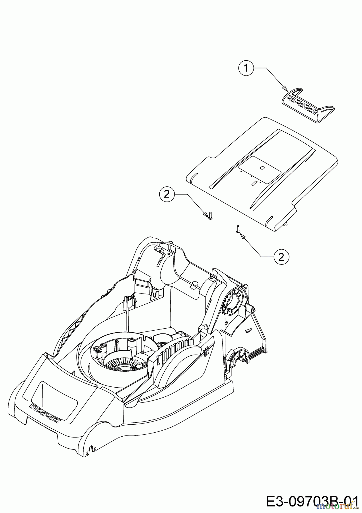  Wolf-Garten Electric mower Expert 37 E 18BWG1H-650  (2019) Handle rear flap