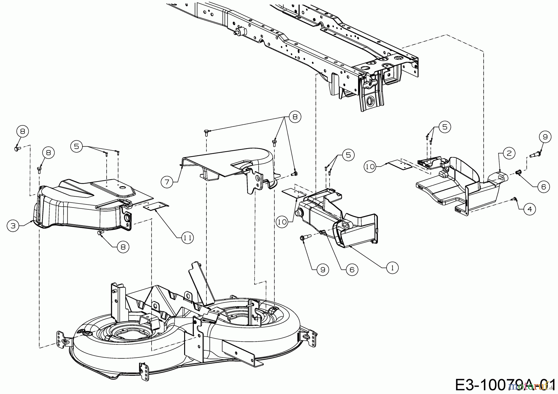  Wolf-Garten Lawn tractors 95.165 H 13ADA1VB650  (2017) Covers mowing deck R