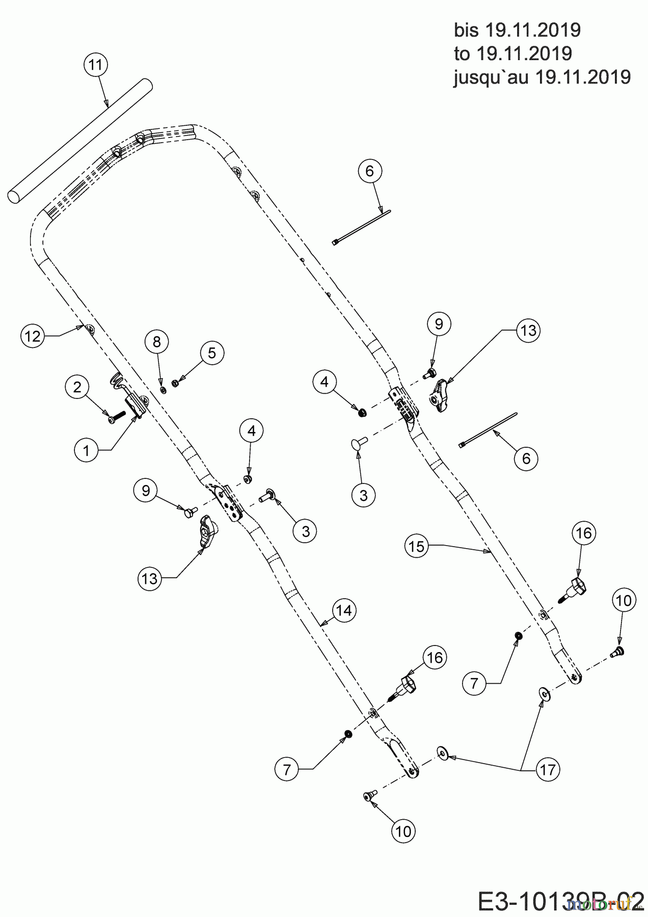 Wolf-Garten Petrol mower self propelled Expert 460 A 12C-TUKC650 (2020) Handle to 19.11.2019