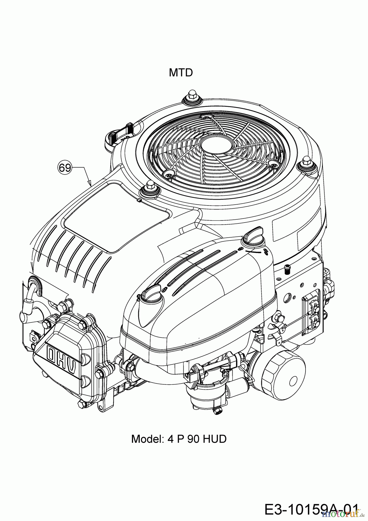  Wolf-Garten Lawn tractors E 13/96 H 13H2795F650  (2018) Engine MTD