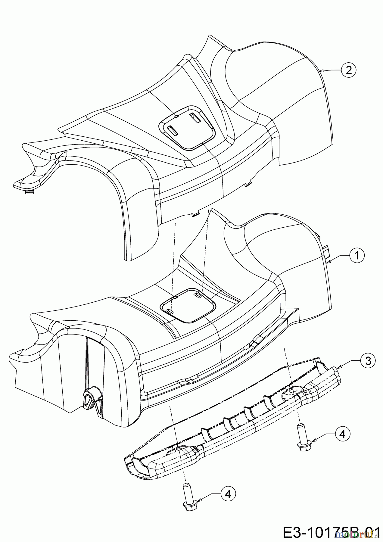 Wolf-Garten Tondeuse thermique tractée A 5300 A 12A-POKC650 (2019) Couvercle de protection axe avant