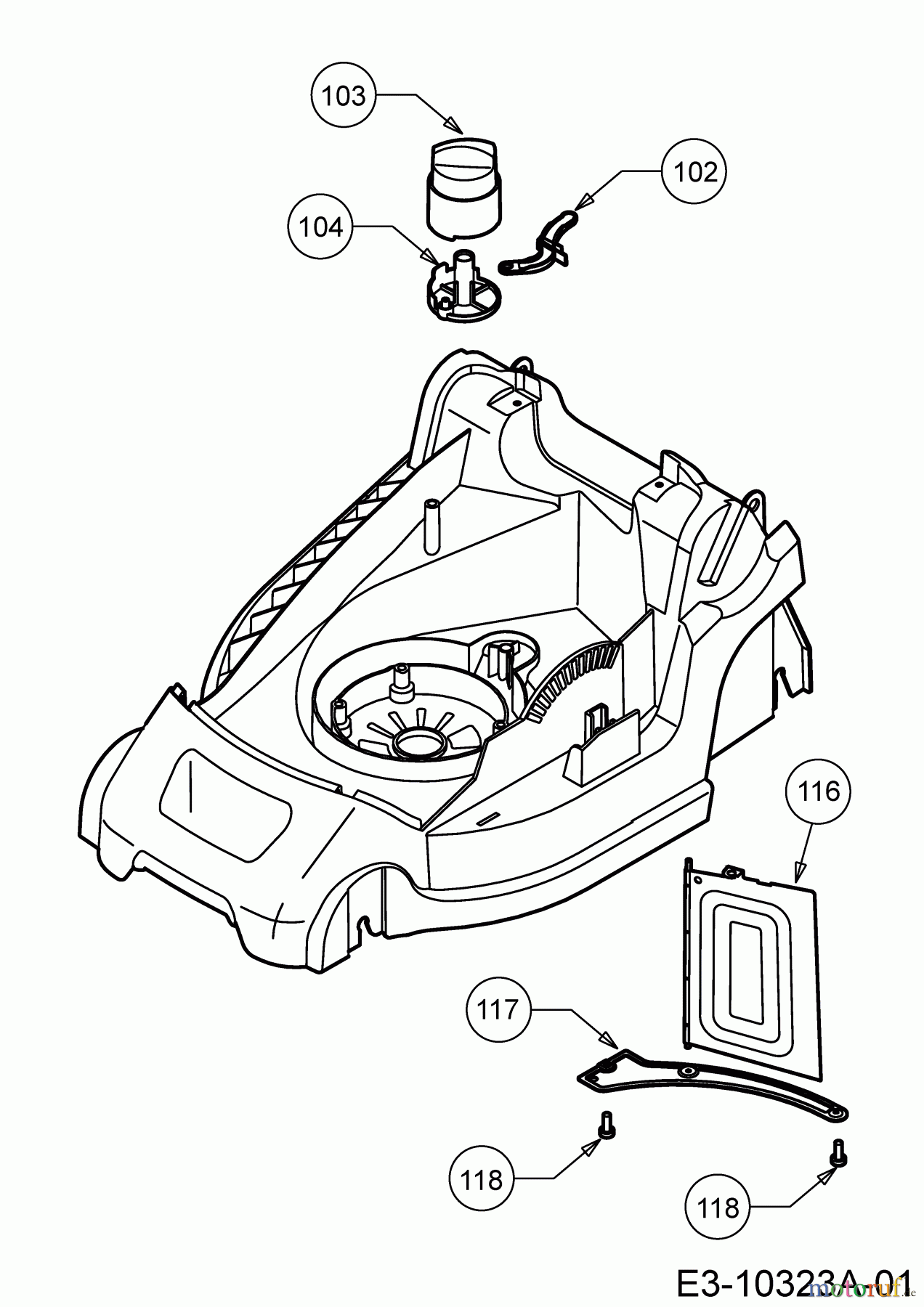 Wolf-Garten Electric mower Expert 37 E 18CWG1H-C50 (2015) Mulching flap