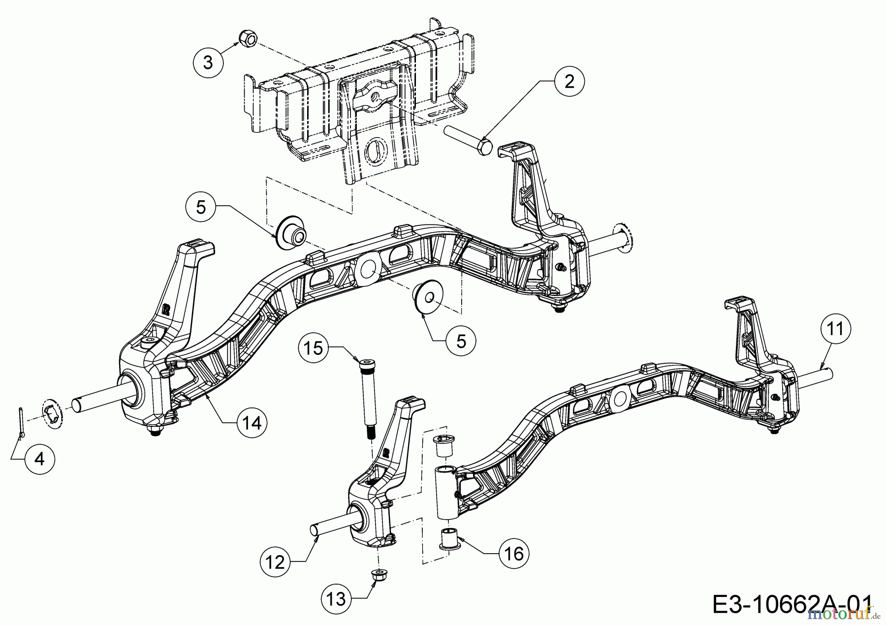  Wolf-Garten Lawn tractors 106.220 H 13BAA1VR650  (2018) Front axle