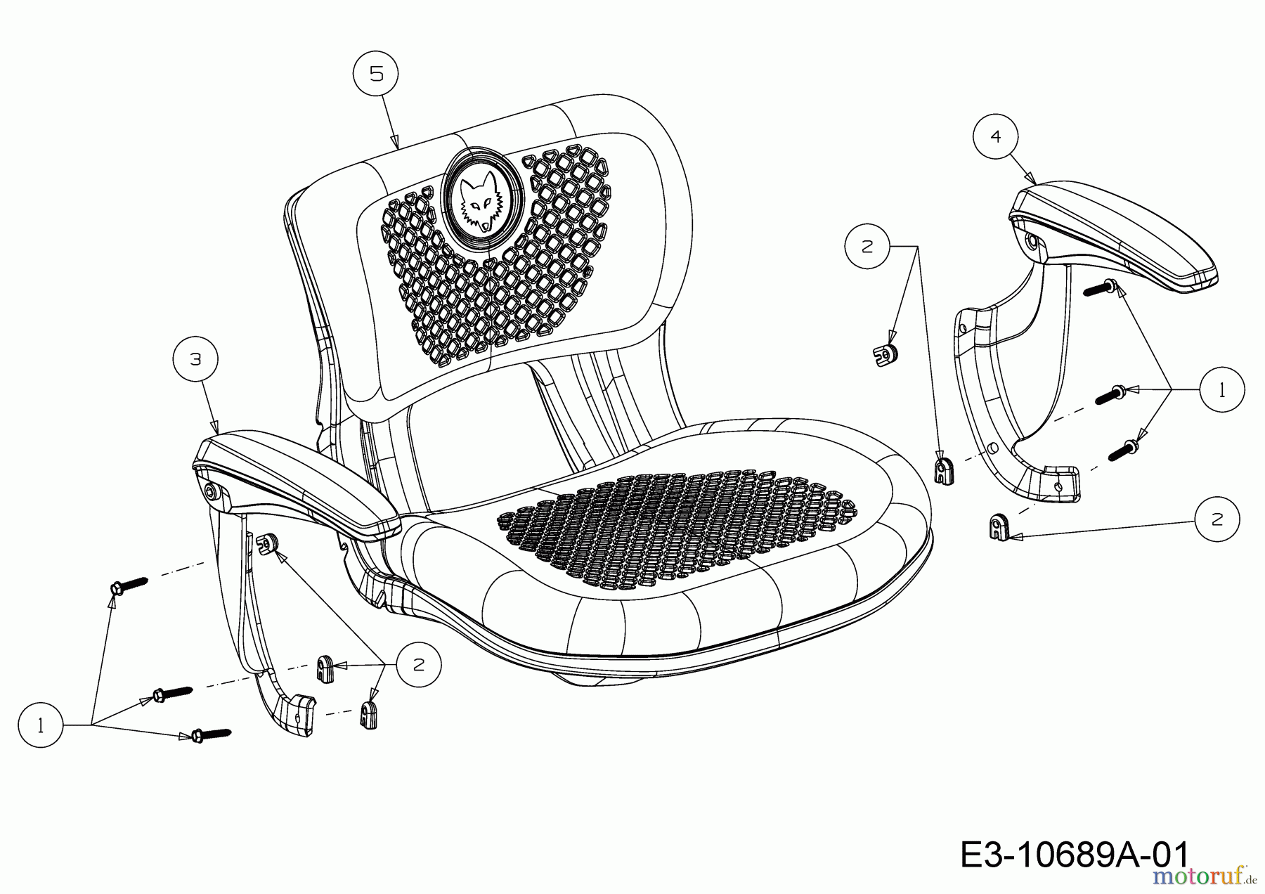  Wolf-Garten Lawn tractors 106.220 H 13BAA1VR650  (2018) Seat