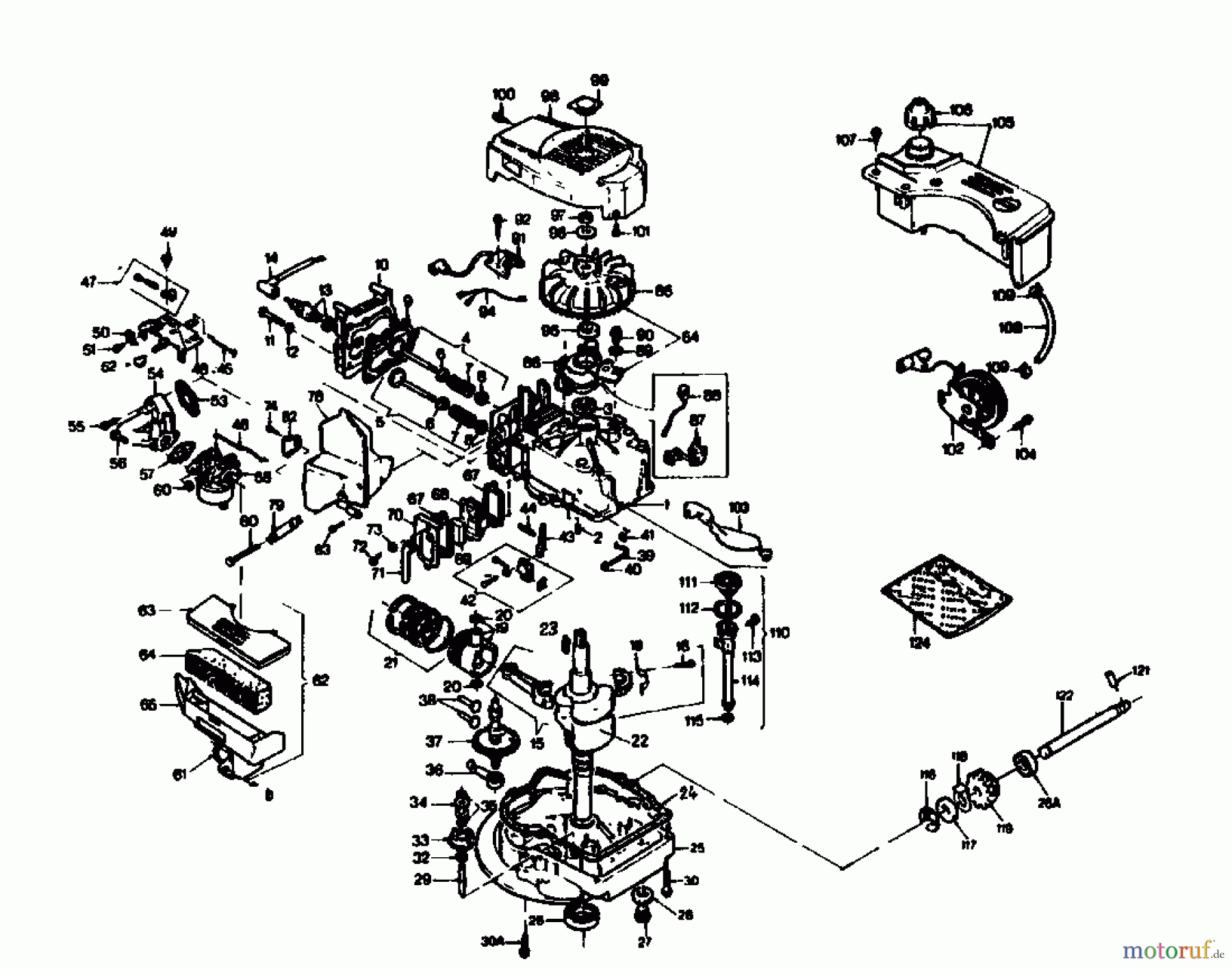  Gutbrod Petrol mower self propelled HB 46 R 02877.01  (1985) Crankcase, Cylinder