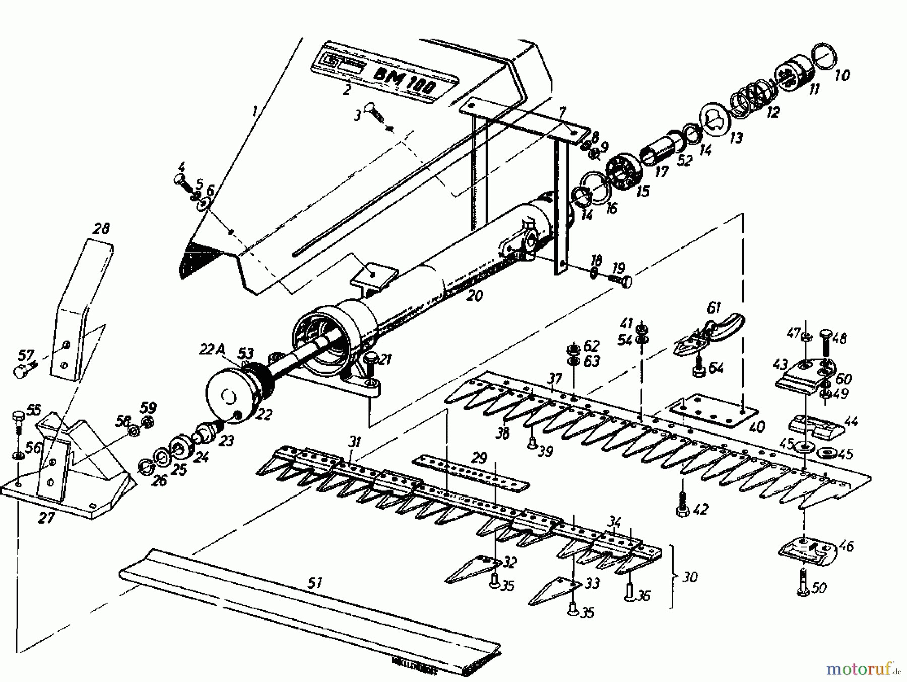  Gutbrod Cutter bar mower BM 100 4/BS 07507.01  (1985) Cutter bar