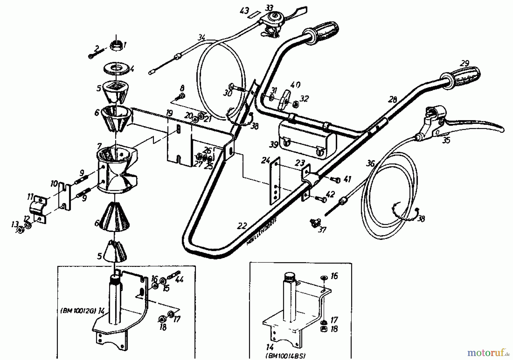  Gutbrod Cutter bar mower BM 100-2/G 07507.02  (1985) Handle