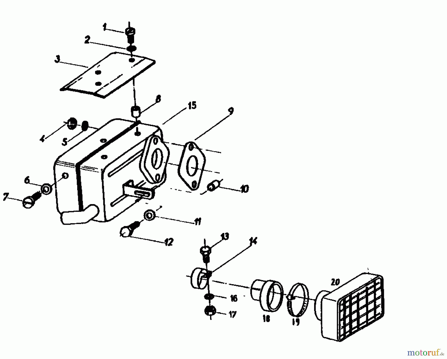 Gutbrod Cutter bar mower BM 100-2/G 07507.02 (1985) Muffler