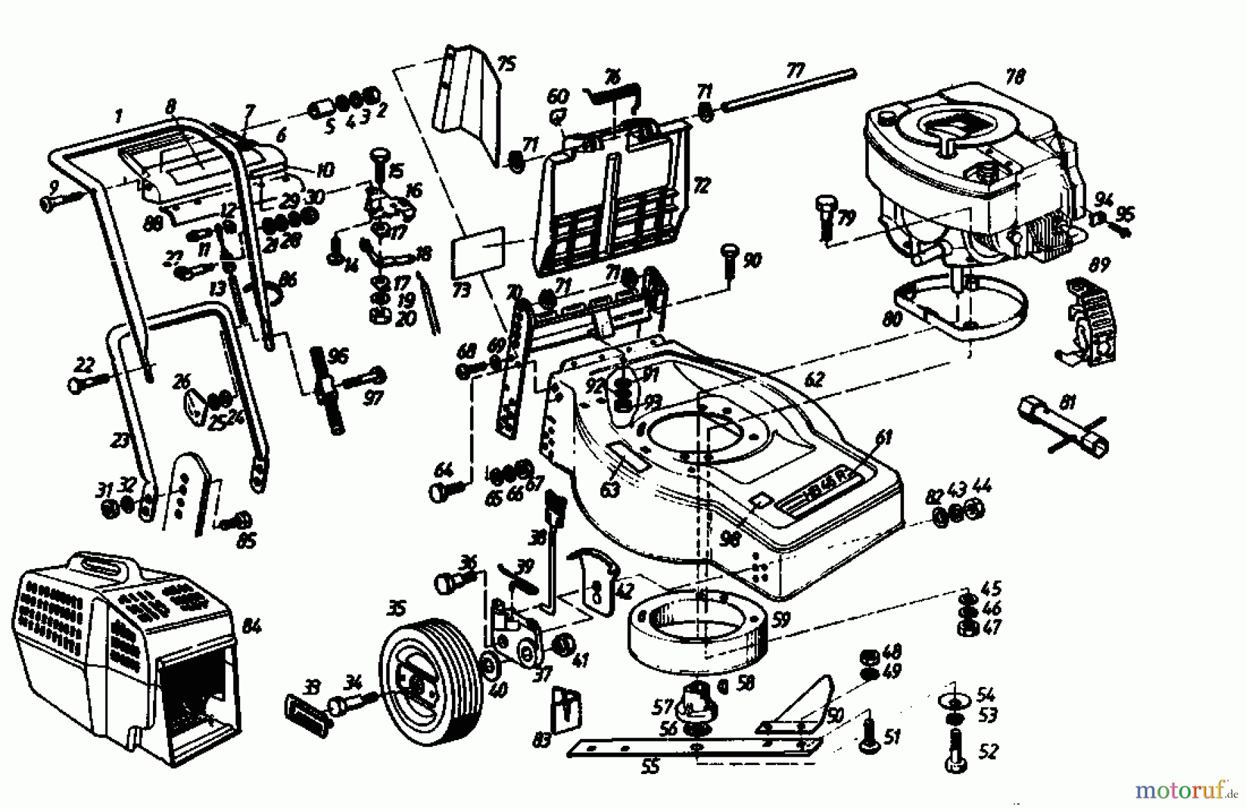  Gutbrod Petrol mower self propelled HB 46 R 02877.02  (1986) Basic machine