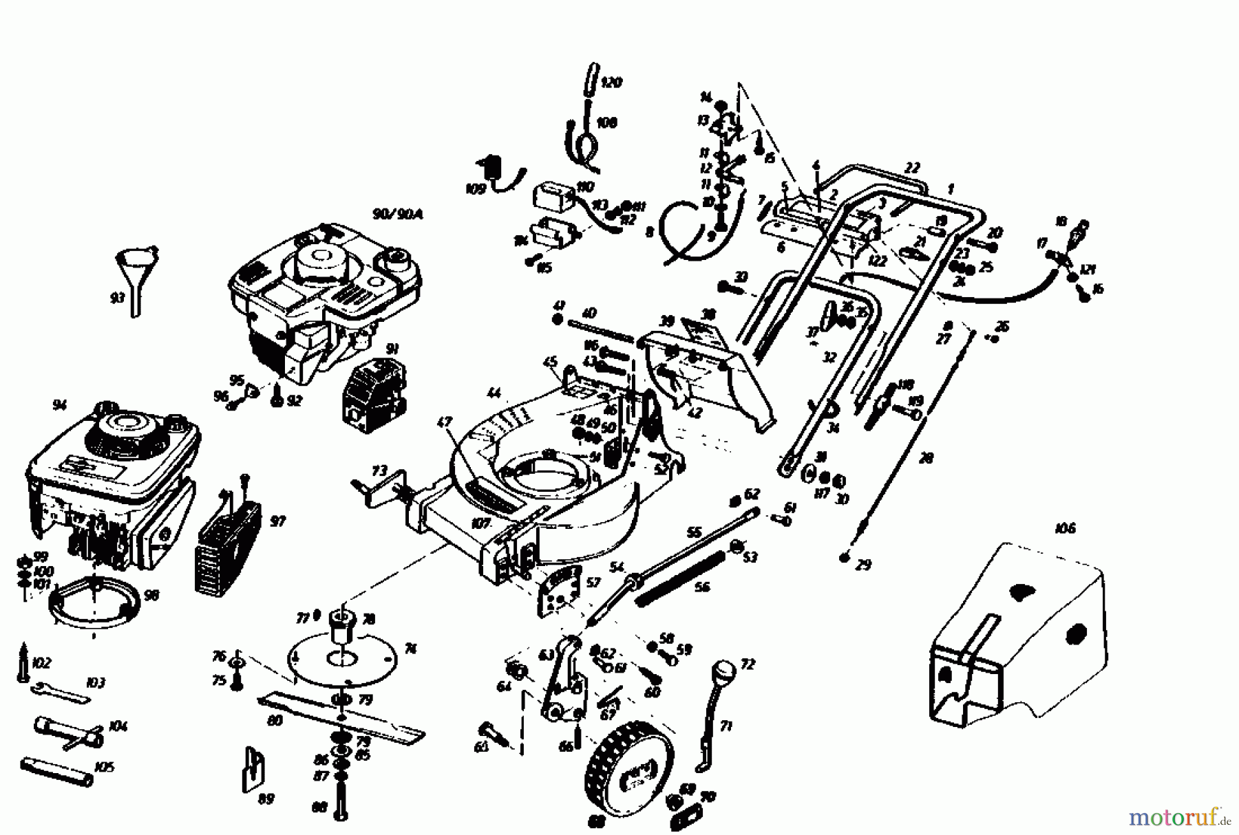  Gutbrod Petrol mower self propelled HB 55 R 02882.01  (1986) Basic machine