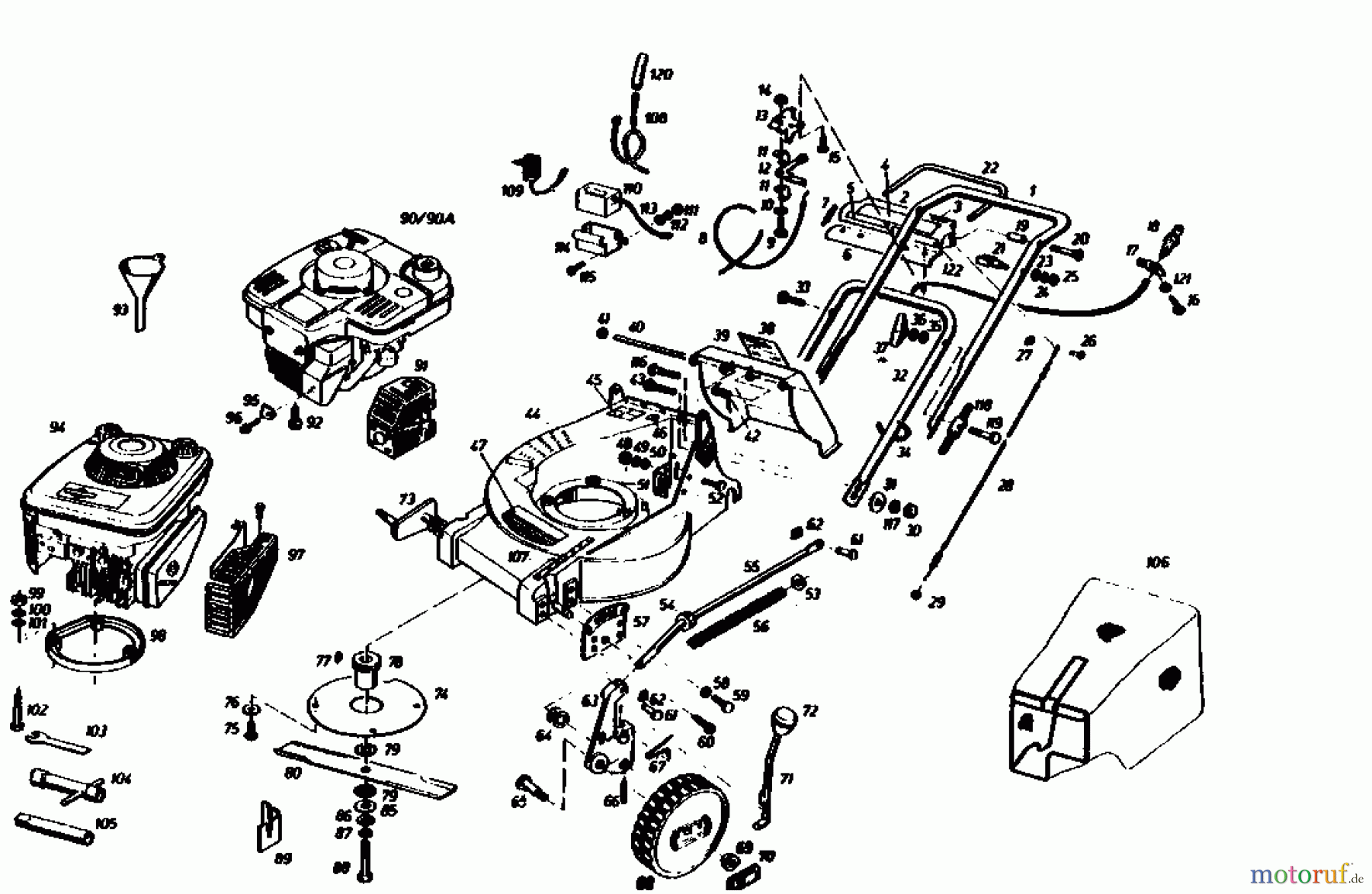  Gutbrod Petrol mower self propelled HB 55 R 02882.04  (1986) Basic machine
