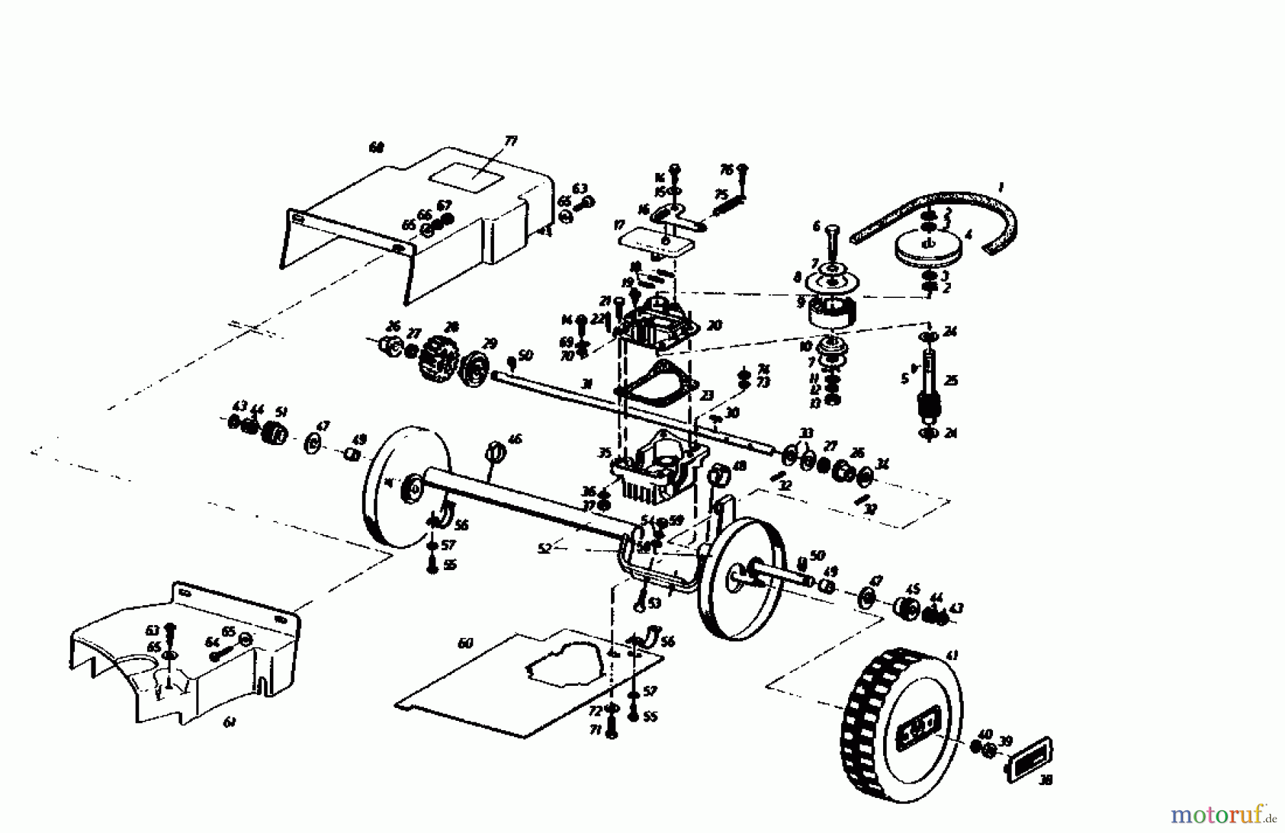  Gutbrod Petrol mower self propelled HB 55 R 02882.04  (1986) Gearbox