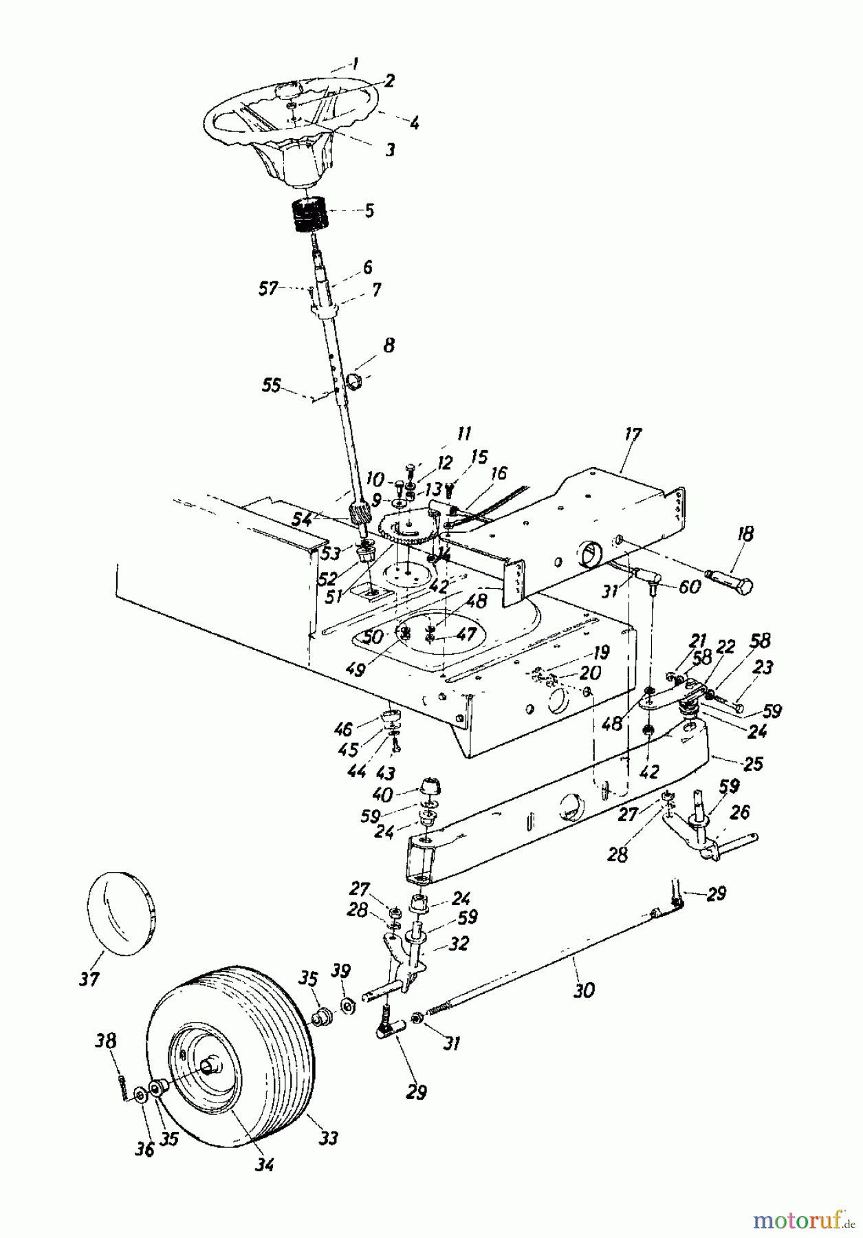 Super Lawn tractors Super 114 137-7040 (1987) Front axle