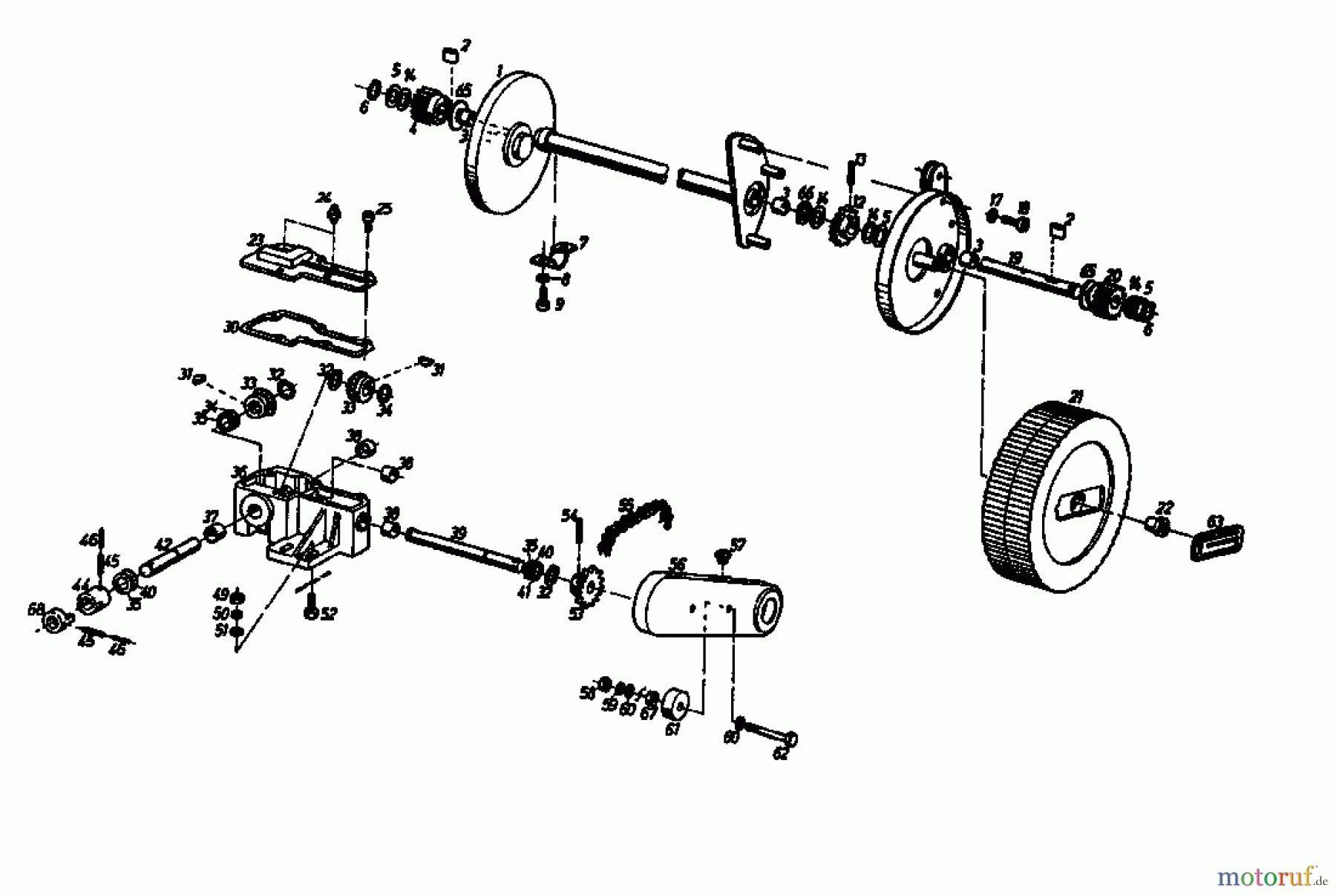  Gutbrod Petrol mower self propelled HB 45 REL 02885.02  (1987) Gearbox, Wheels