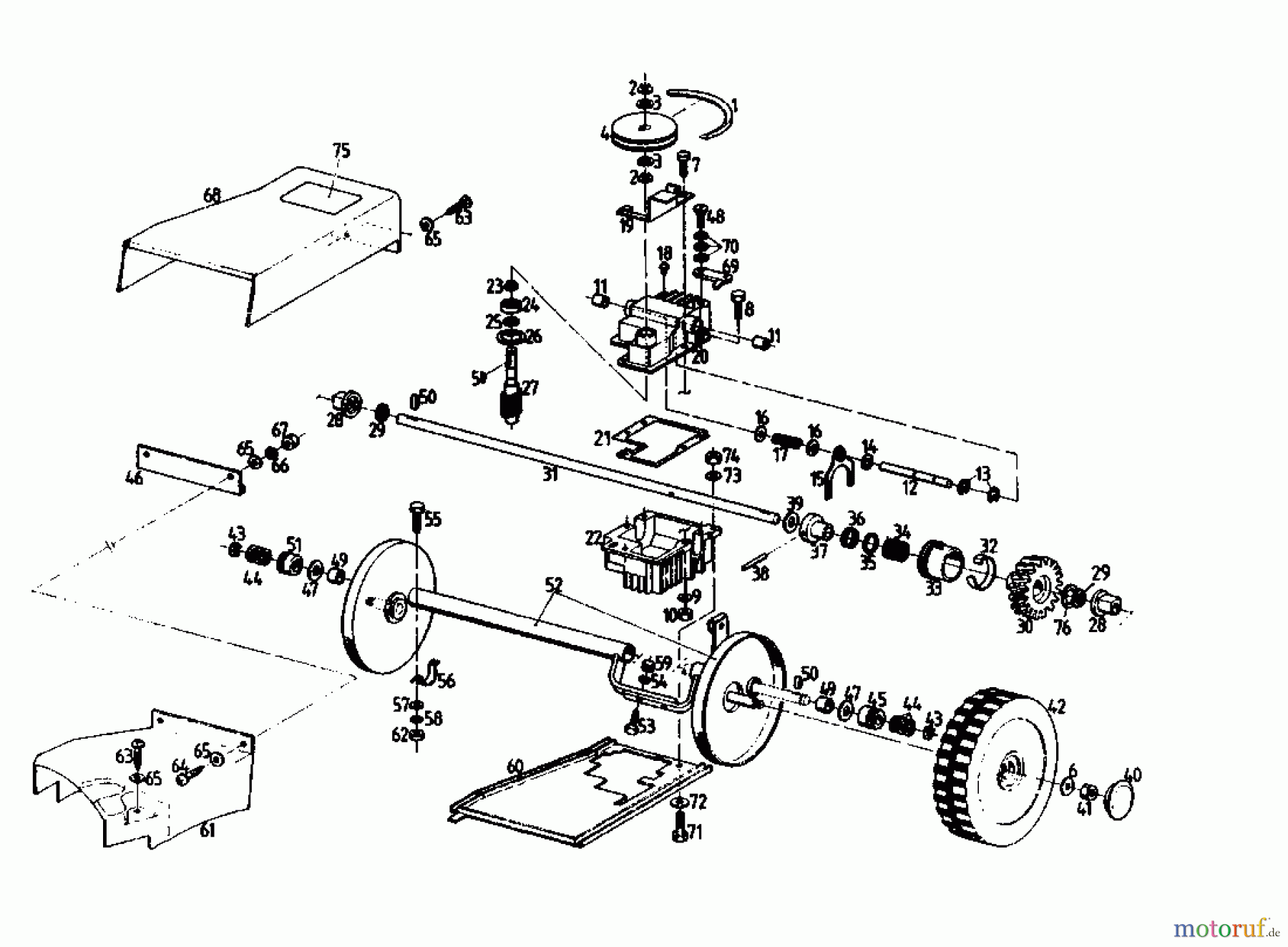 Gutbrod Petrol mower self propelled HB 55 REL 02849.02 (1988) Gearbox
