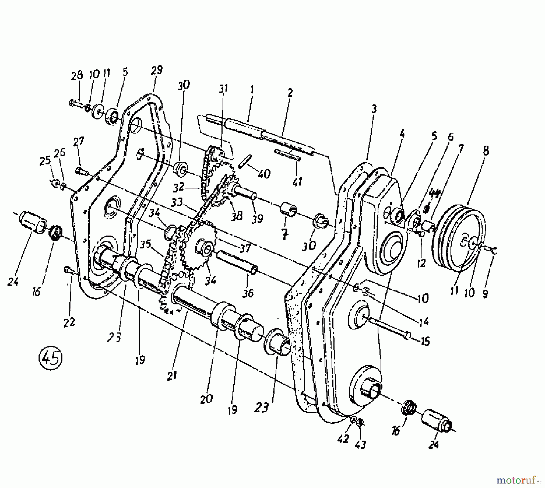 MTD Tillers DELUXE LD 219-3860 (1989) Chain case