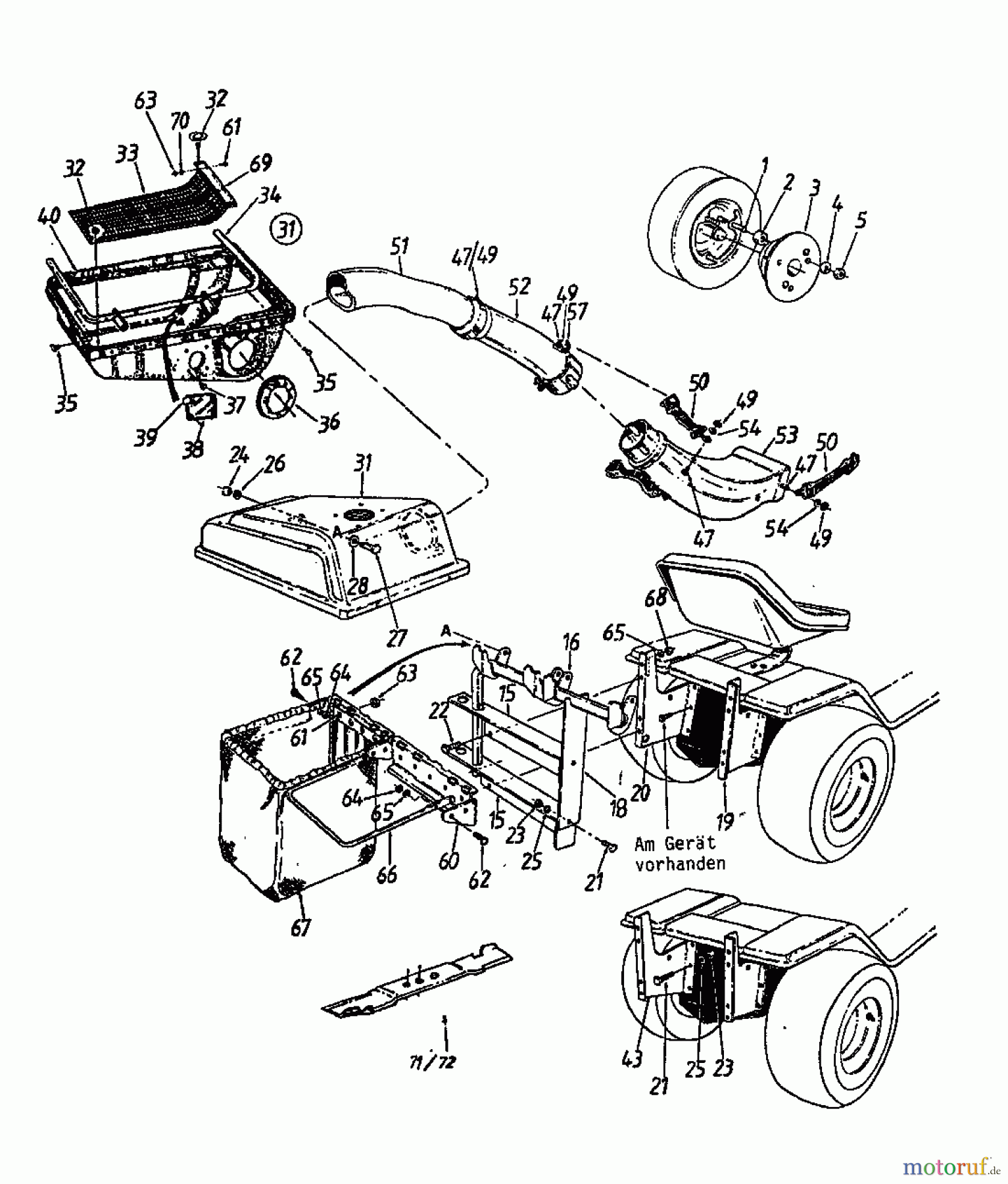 MTD Accessories Accessories garden and lawn tractors Grass catcher for 400 series 190-0640 (1988) Basic machine