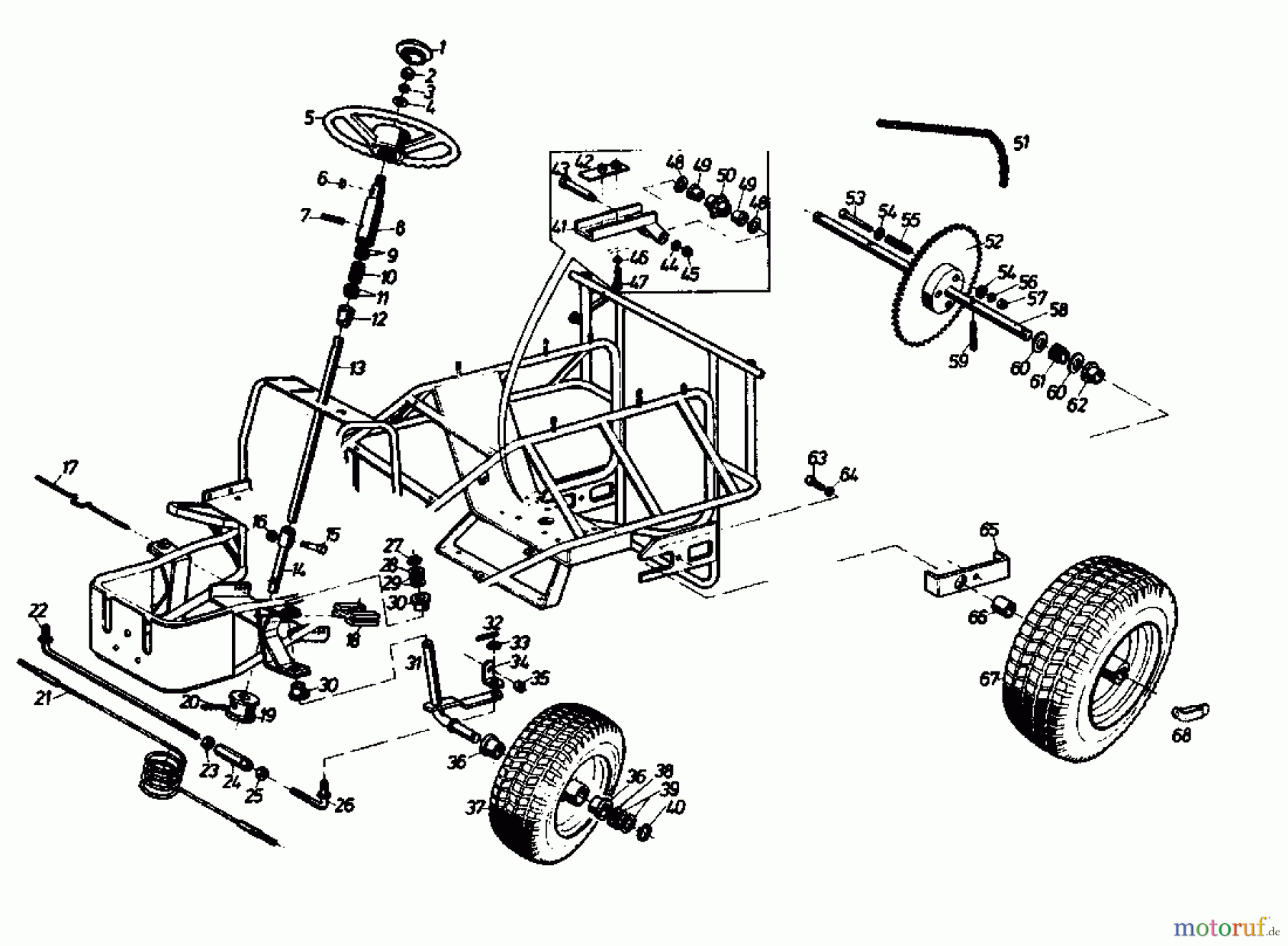  Gutbrod Lawn tractors Sprint 800 E 02840.05  (1988) Drive system, Steering wheel, Steering, Wheels