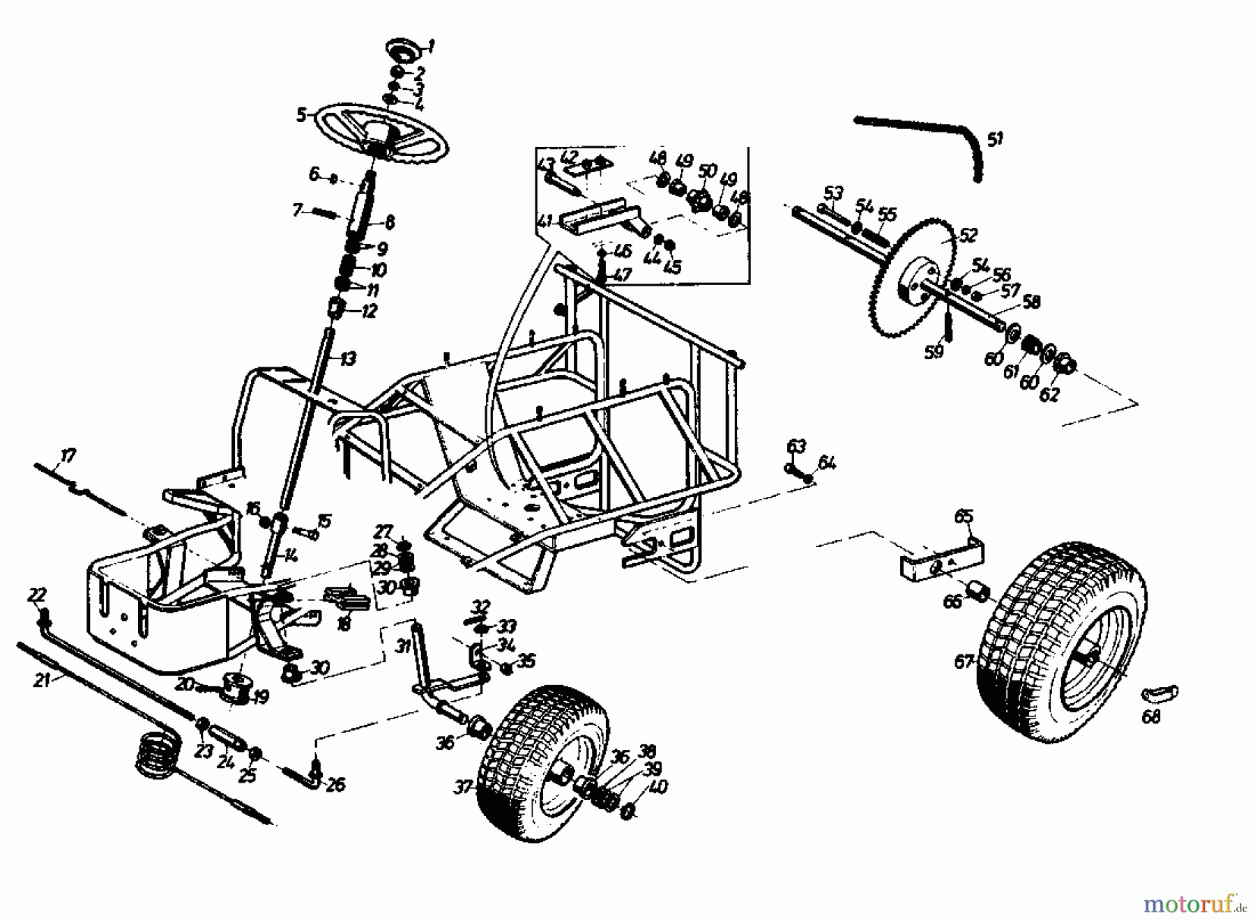 Gutbrod Lawn tractors Sprint 800 E 02840.05 (1988) Drive system, Steering wheel, Steering, Wheels