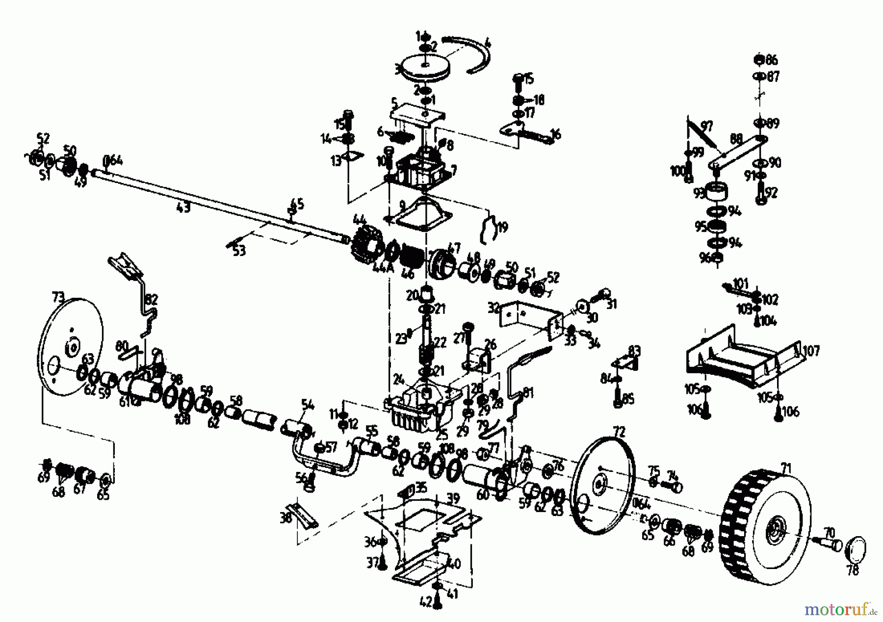  Gutbrod Petrol mower self propelled HB 47 R 02847.01  (1989) Gearbox
