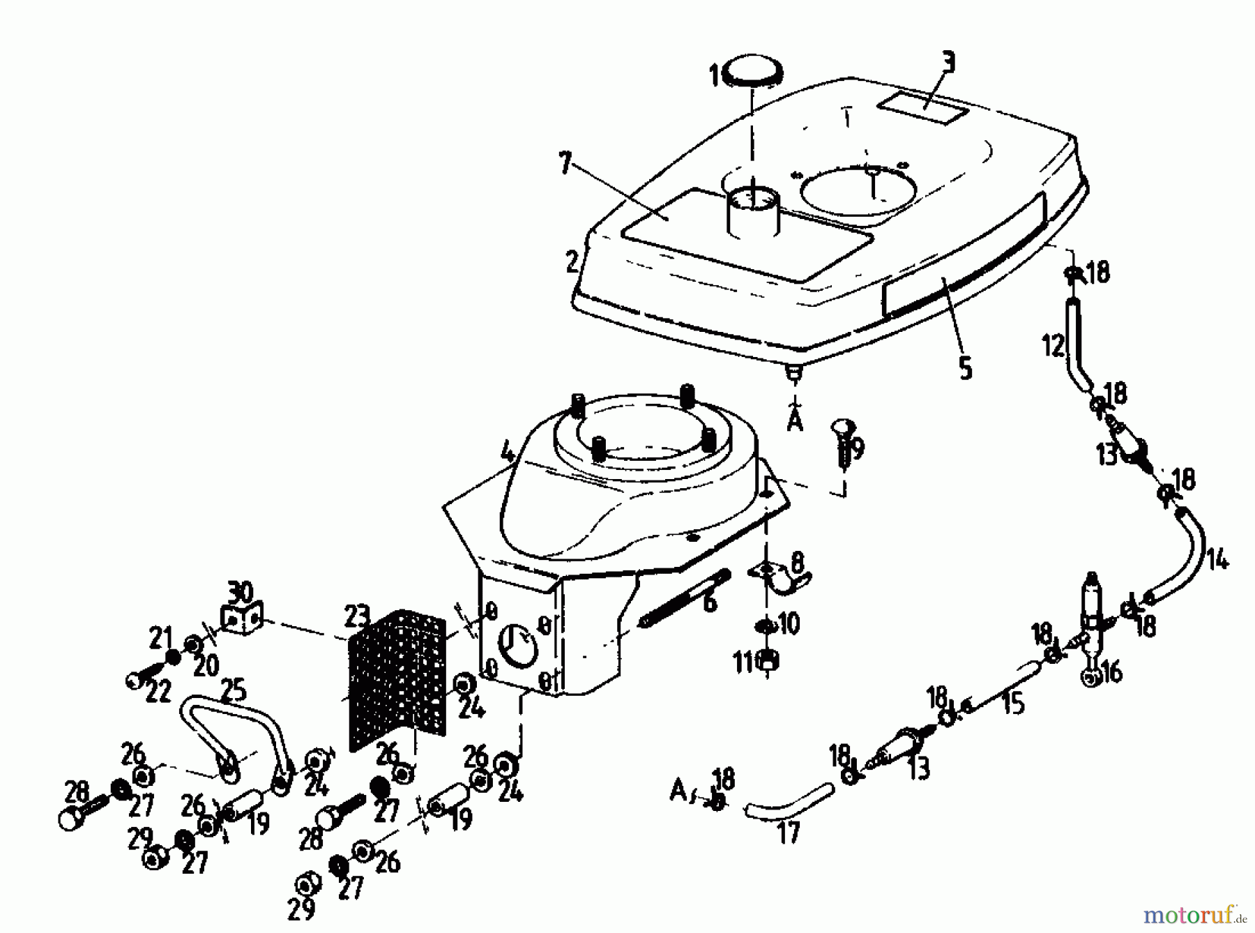 Gutbrod Cutter bar mower BM 100 4/BS 07507.02 (1989) Fuel tank