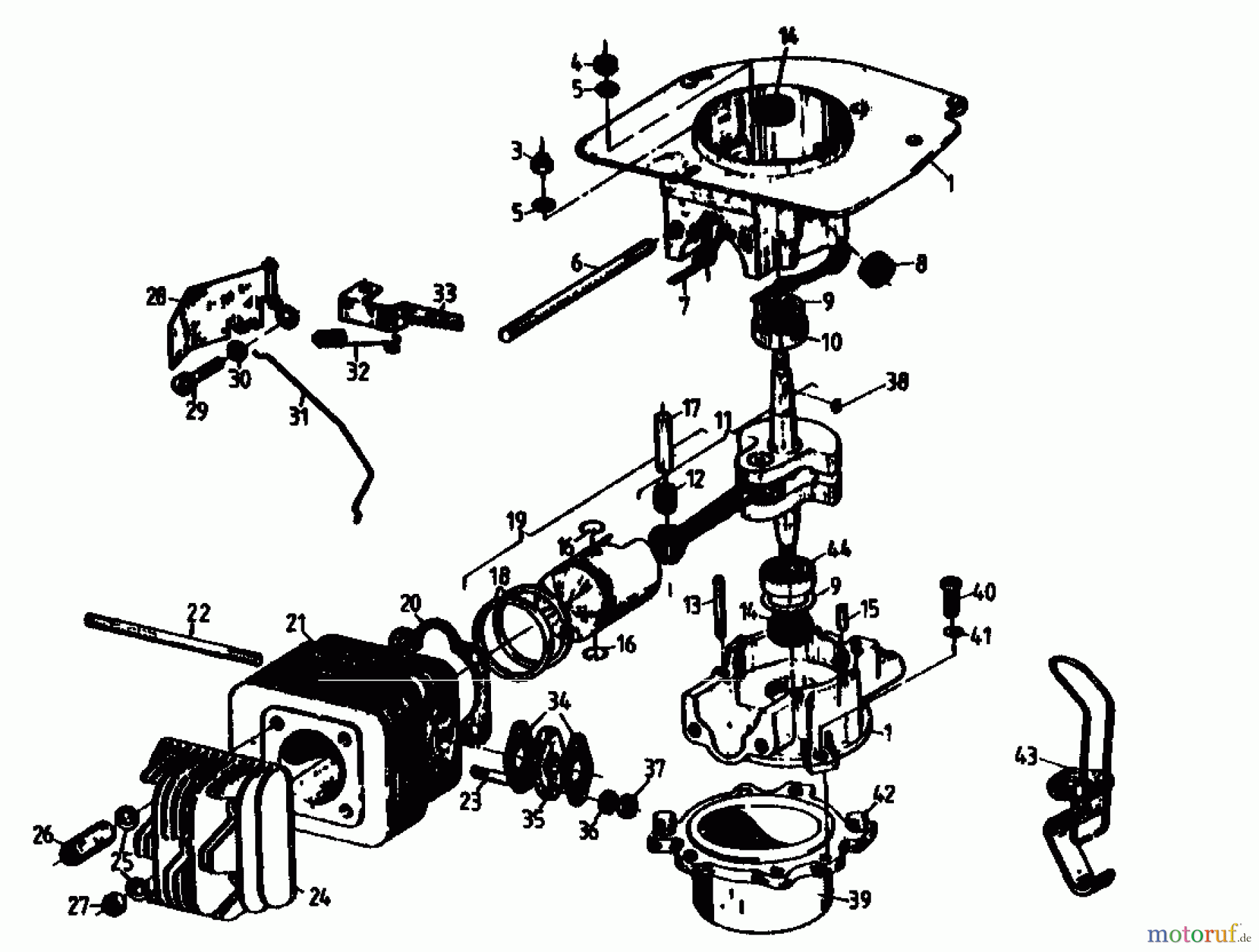  Gutbrod Cutter bar mower BM 100-2/G 07507.01  (1989) Crankcase, Cylinder