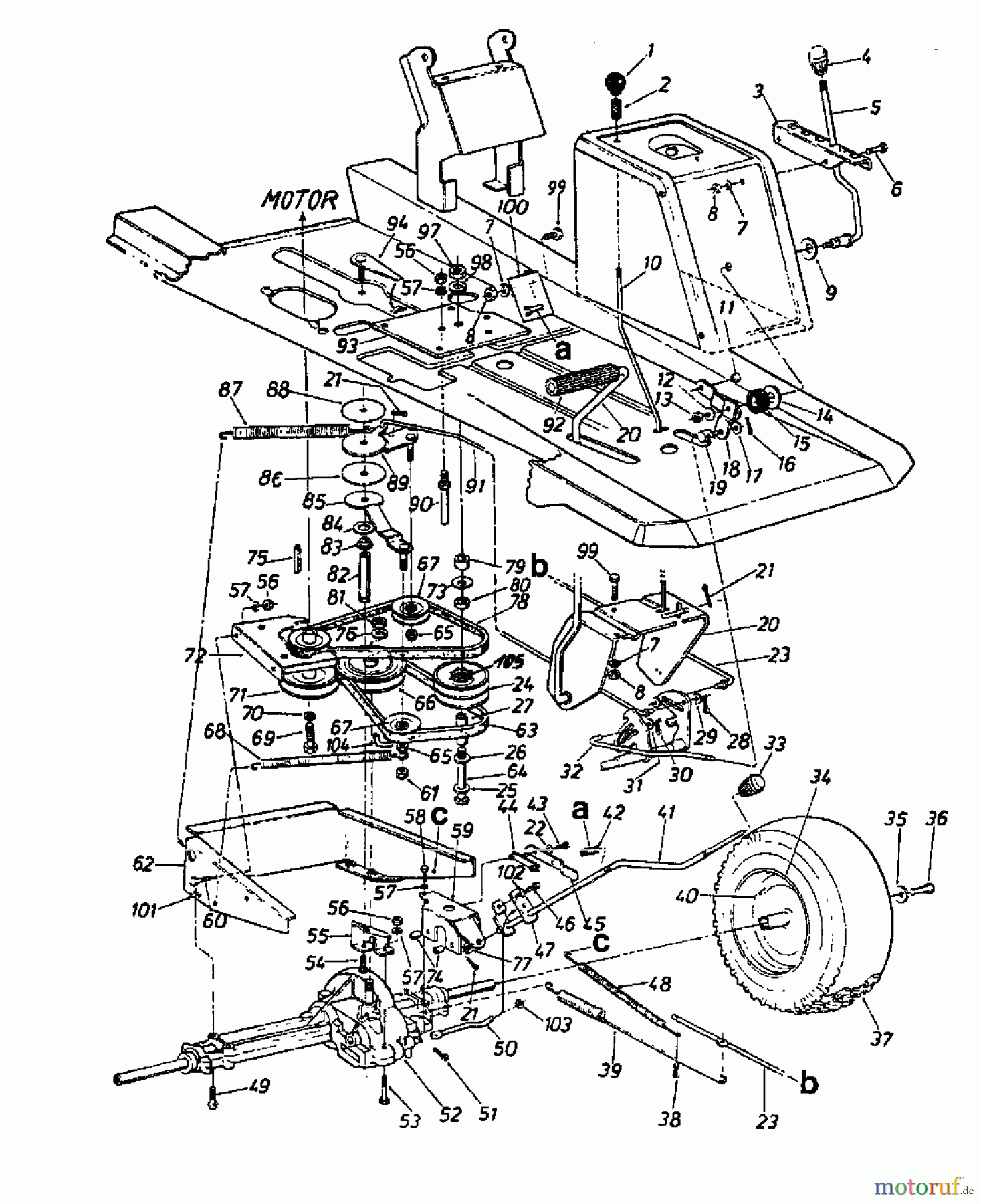 MTD Lawn tractors 8/66 130-510A (1990) Drive system, Wheels