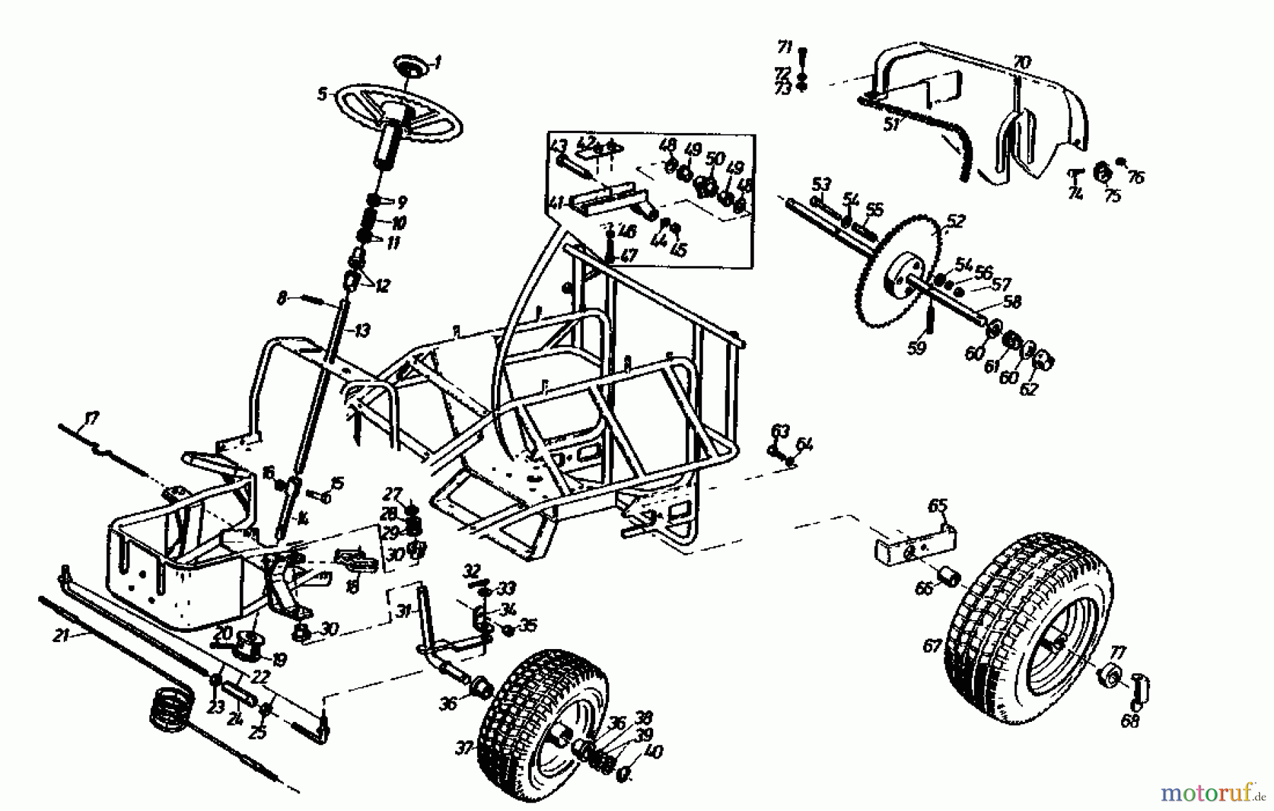 Gutbrod Lawn tractors Sprint 1000 E 02840.04 (1990) Drive system, Steering wheel, Steering, Wheels